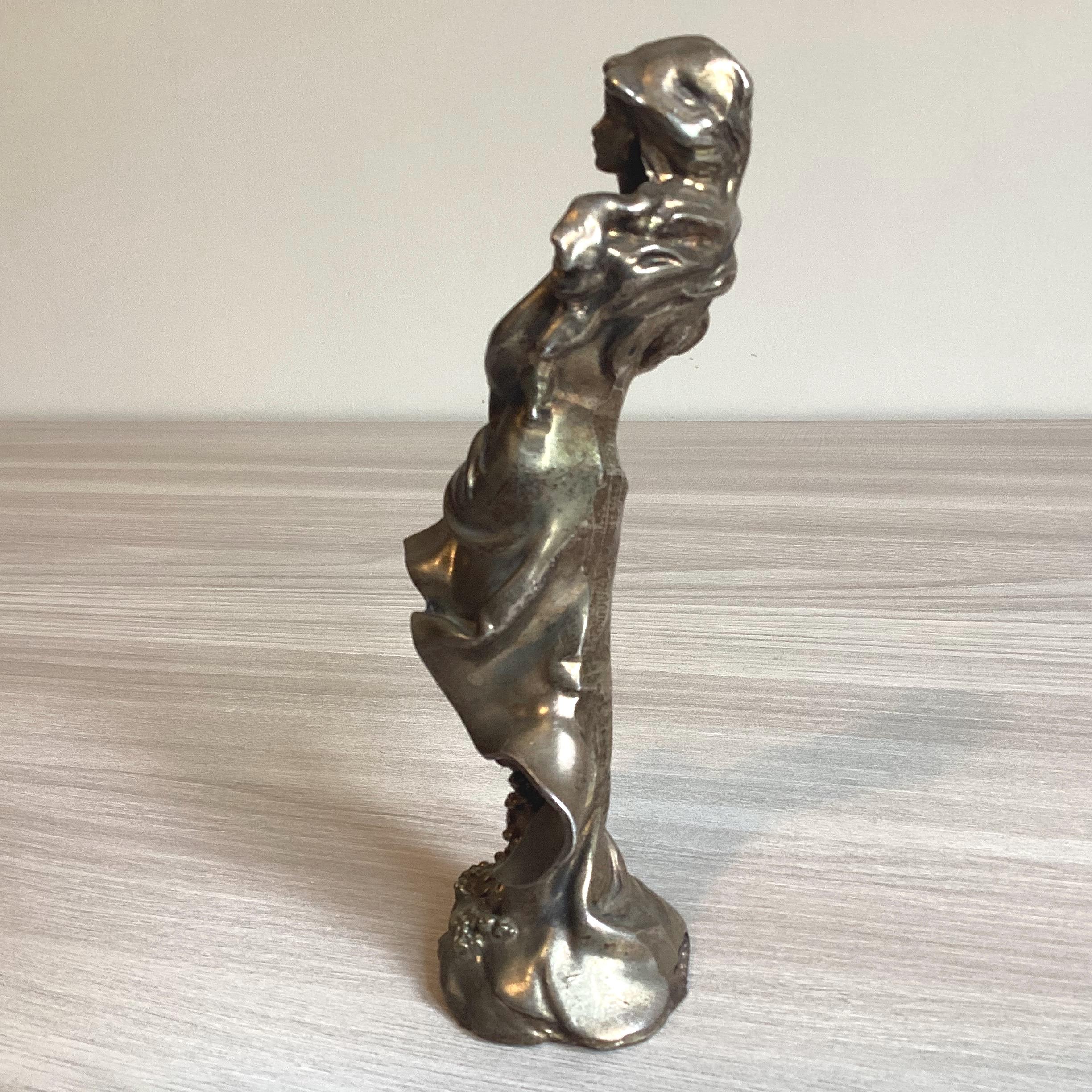 Vintage Sculpture | Victor Italy 1970s, Silver Laminated Metal Figurine — photo 6 of 8