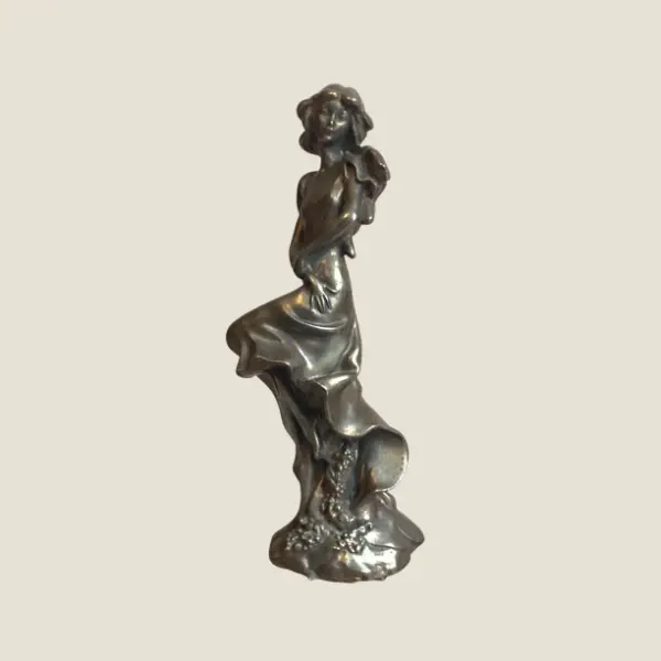 Vintage Sculpture | Victor Italy 1970s, Silver Laminated Metal Figurine