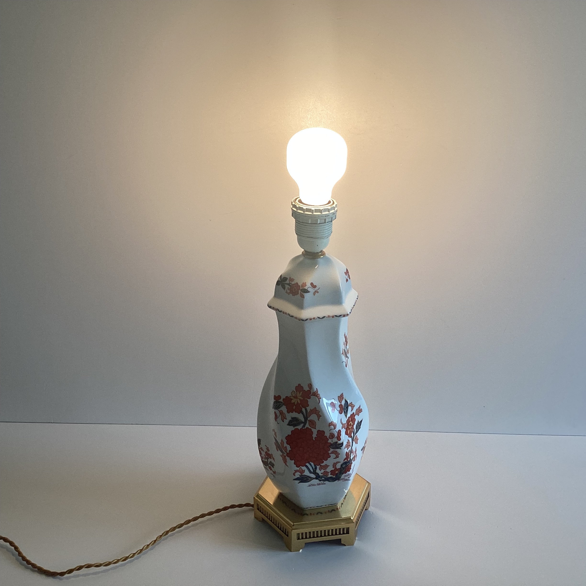 Porcelaine Lamp | 1950s De Paris Made In France Rare Home Decor — photo 2 of 9