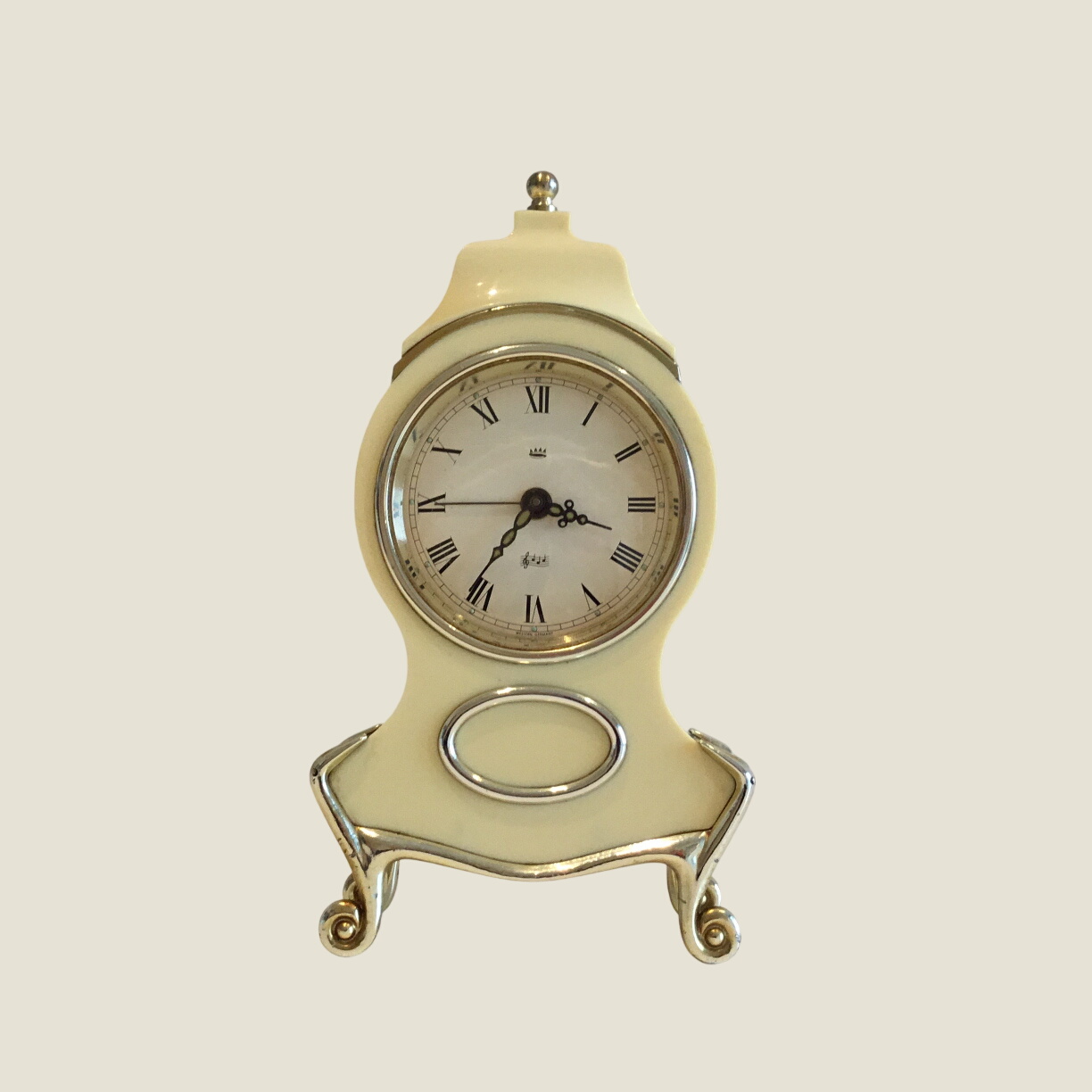 Vintage Clock | Music Box Table Clock (1960s) Reuge Movement Musical Alarm