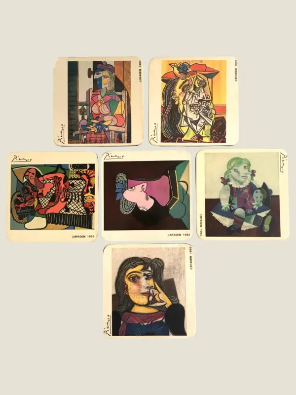 Picasso Painting Set of 6 Coasters SPADEM 1993 Paris