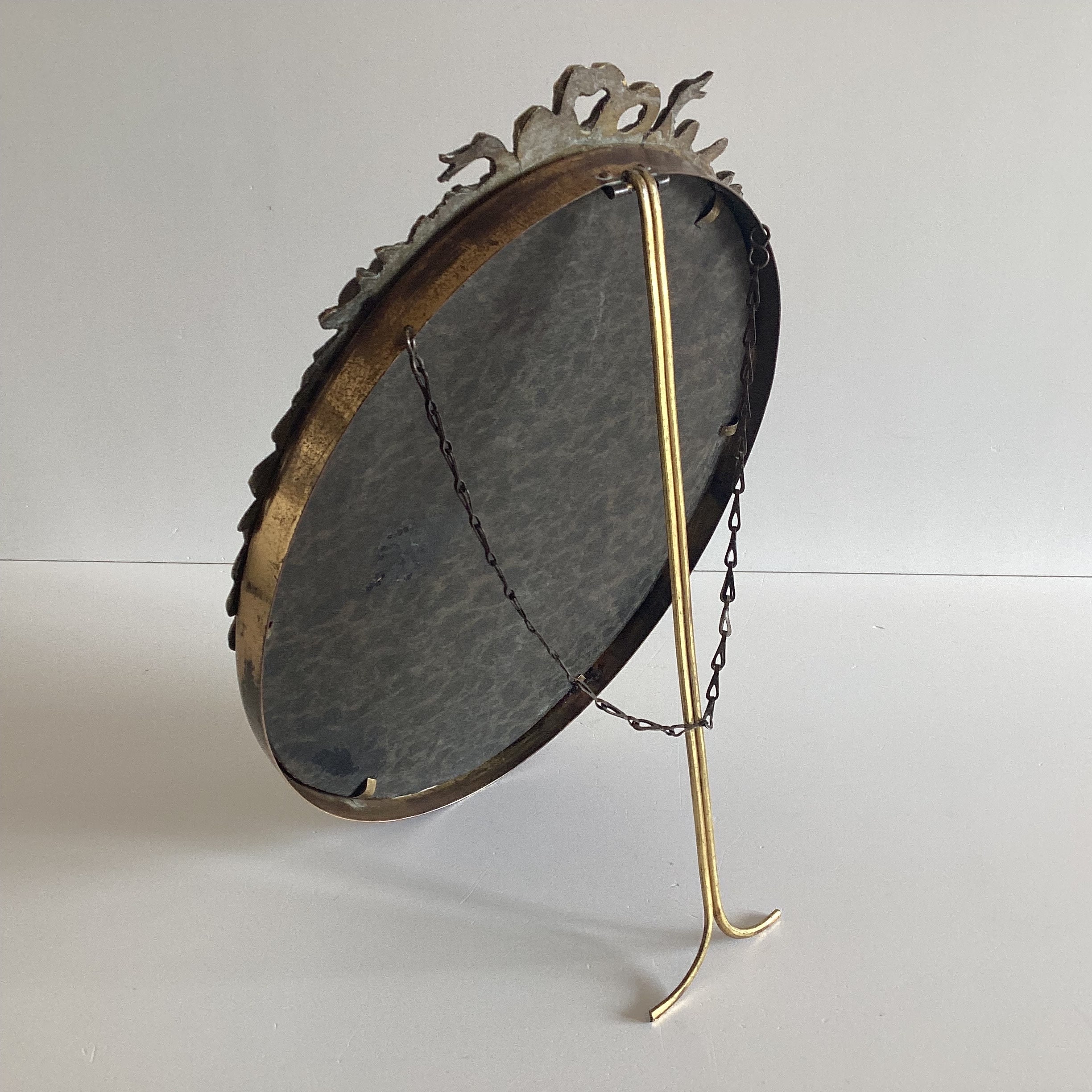 Antique Gilded Frame | Napoleonic Era 1800s France, Copper Oval with Fra Angelico Christ — photo 8 of 8