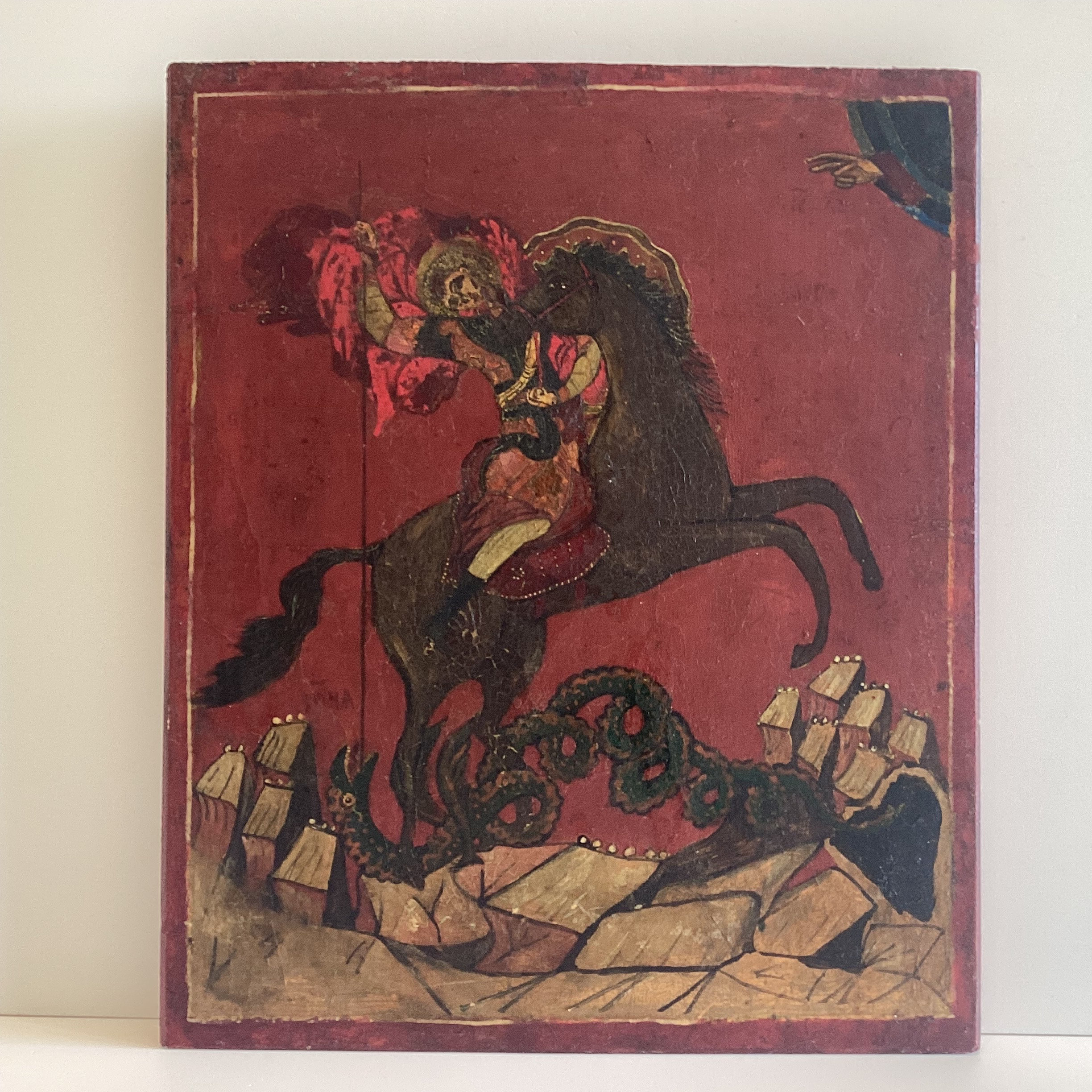 Antique Icon | 1800s Saint George With Dragon, Religious Church Painting on Wood — photo 3 of 8