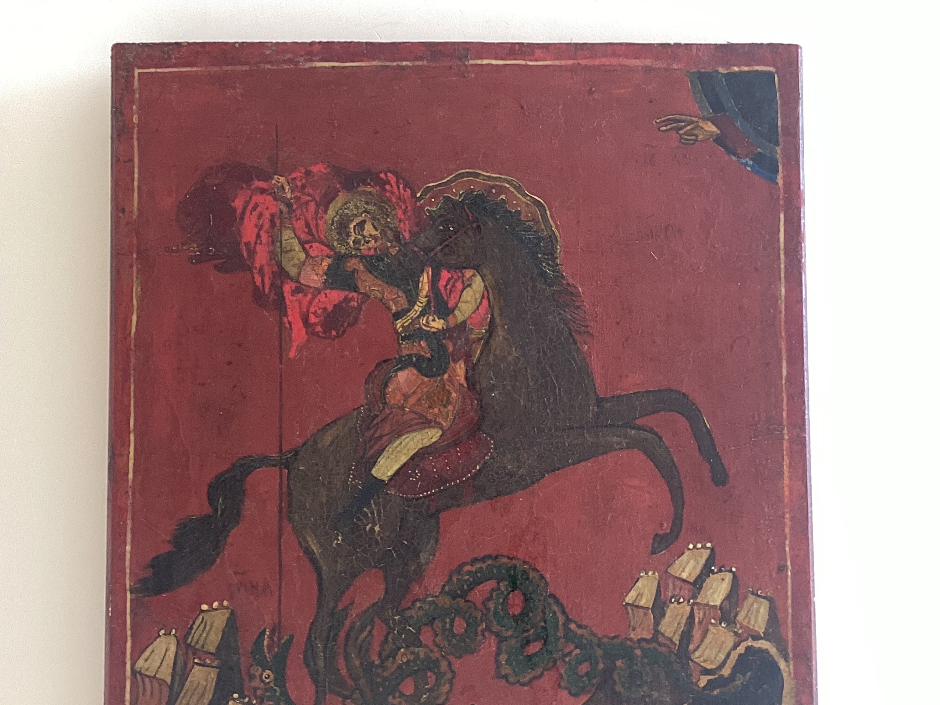 Antique Icon | 1800s Saint George With Dragon, Religious Church Painting on Wood — photo 4 of 8