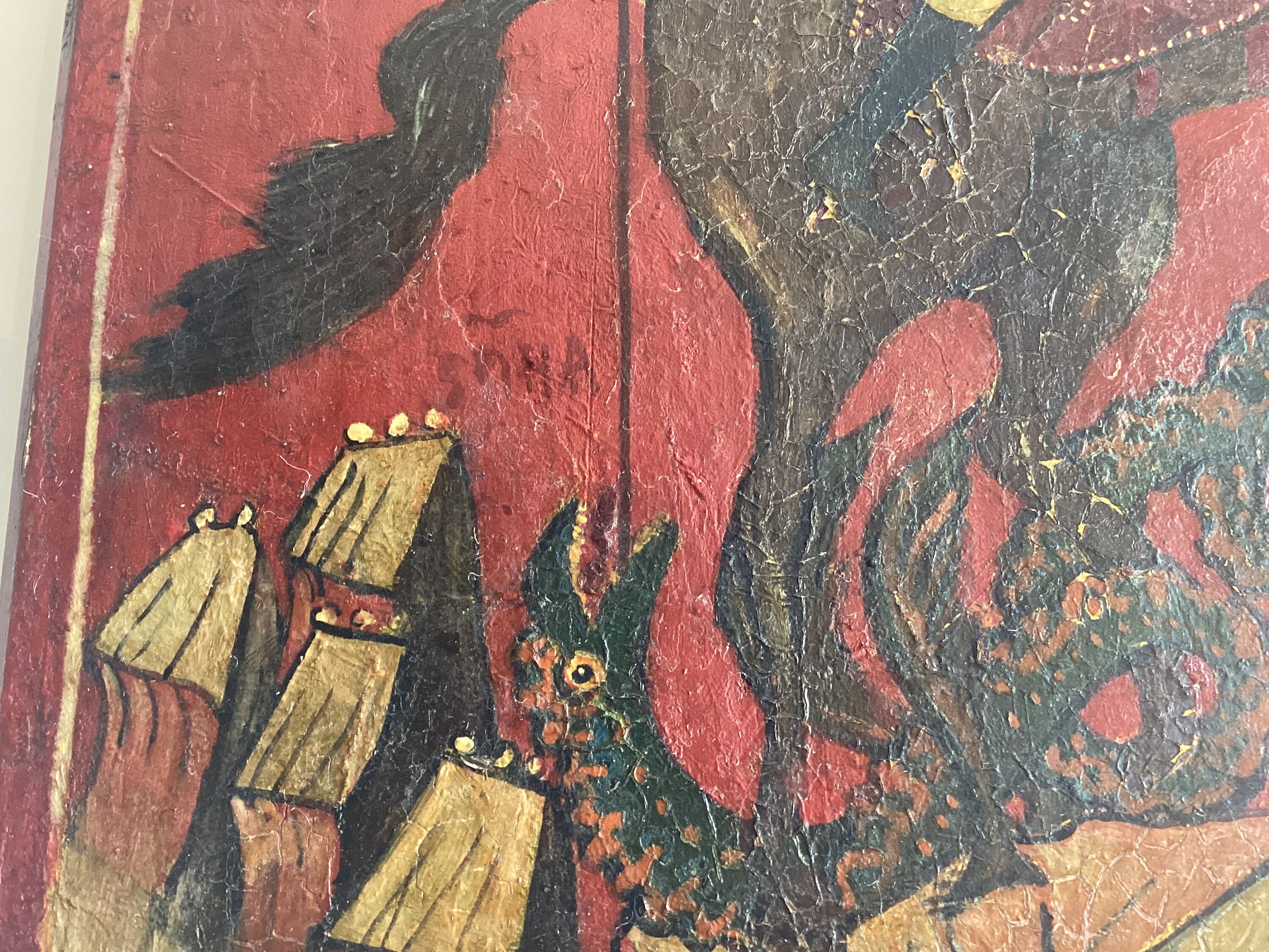 Antique Icon | 1800s Saint George With Dragon, Religious Church Painting on Wood — photo 6 of 8