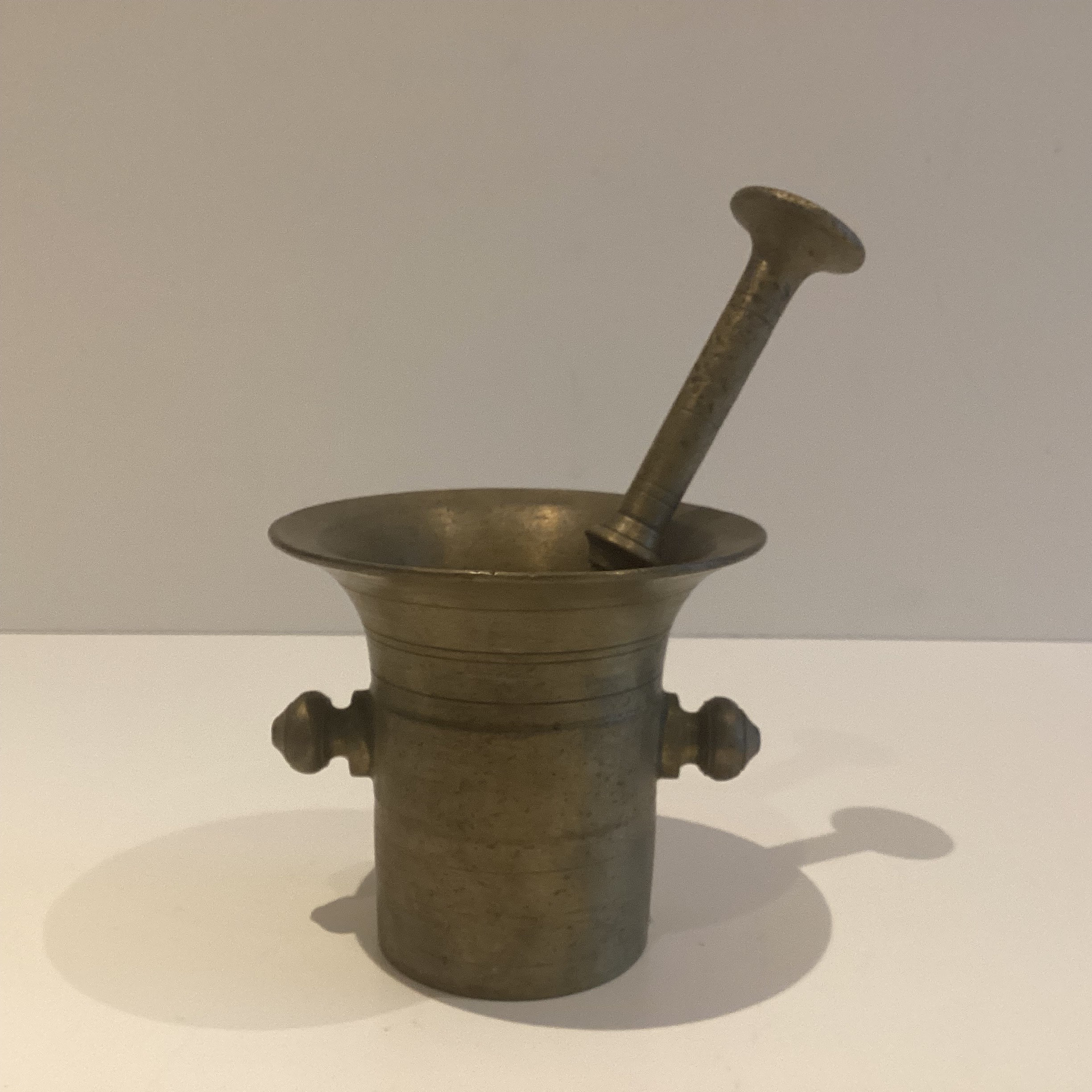 Antique Bronze | 1800s French Apothecary Mortar & Pestle, Original Patina — photo 2 of 5