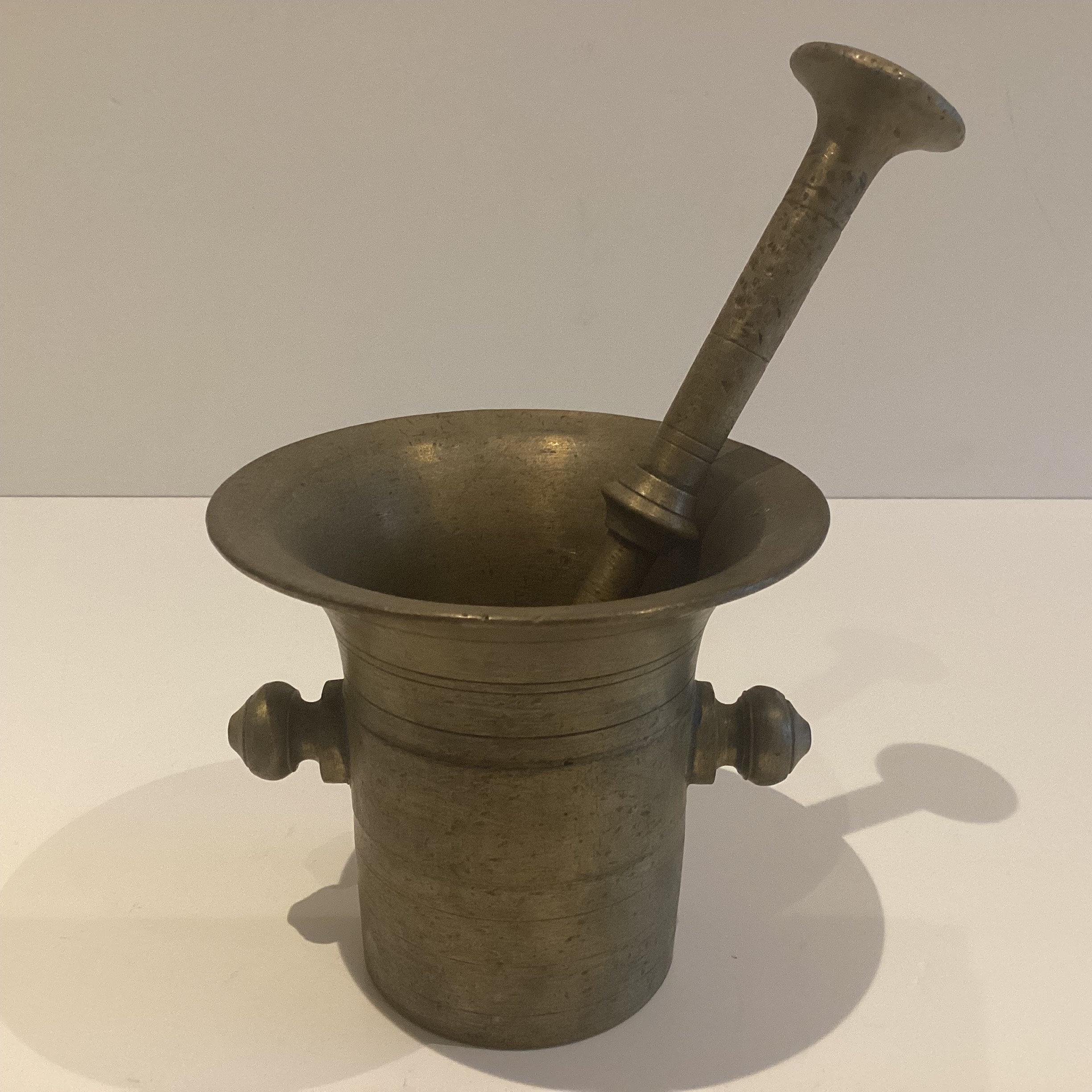 Antique Bronze | 1800s French Apothecary Mortar & Pestle, Original Patina — photo 3 of 5