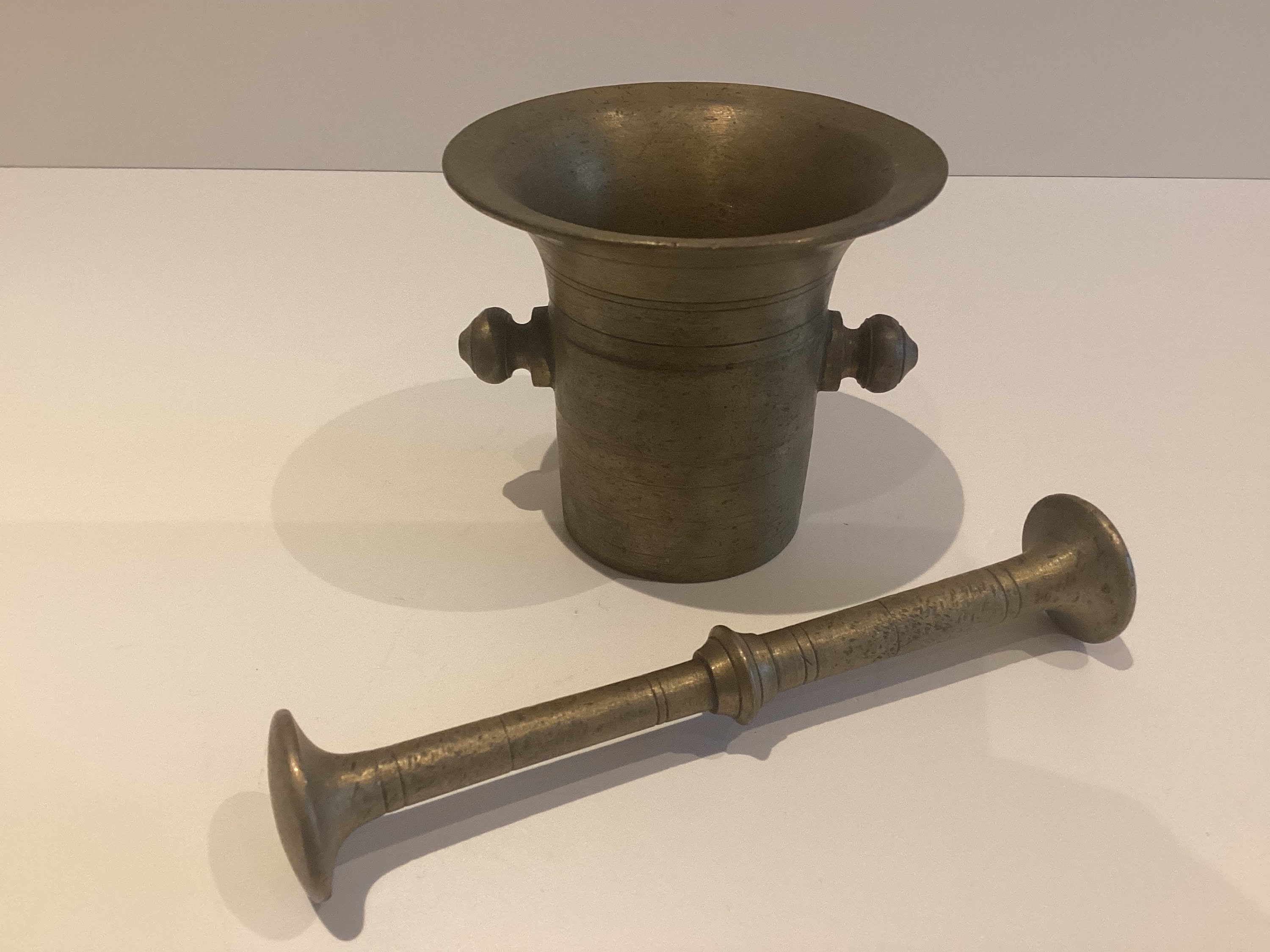 Antique Bronze | 1800s French Apothecary Mortar & Pestle, Original Patina — photo 4 of 5