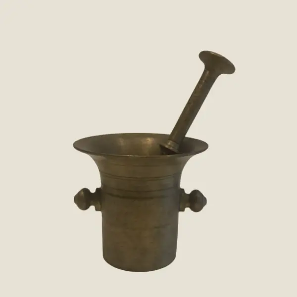 Antique Bronze | 1800s French Apothecary Mortar & Pestle, Original Patina