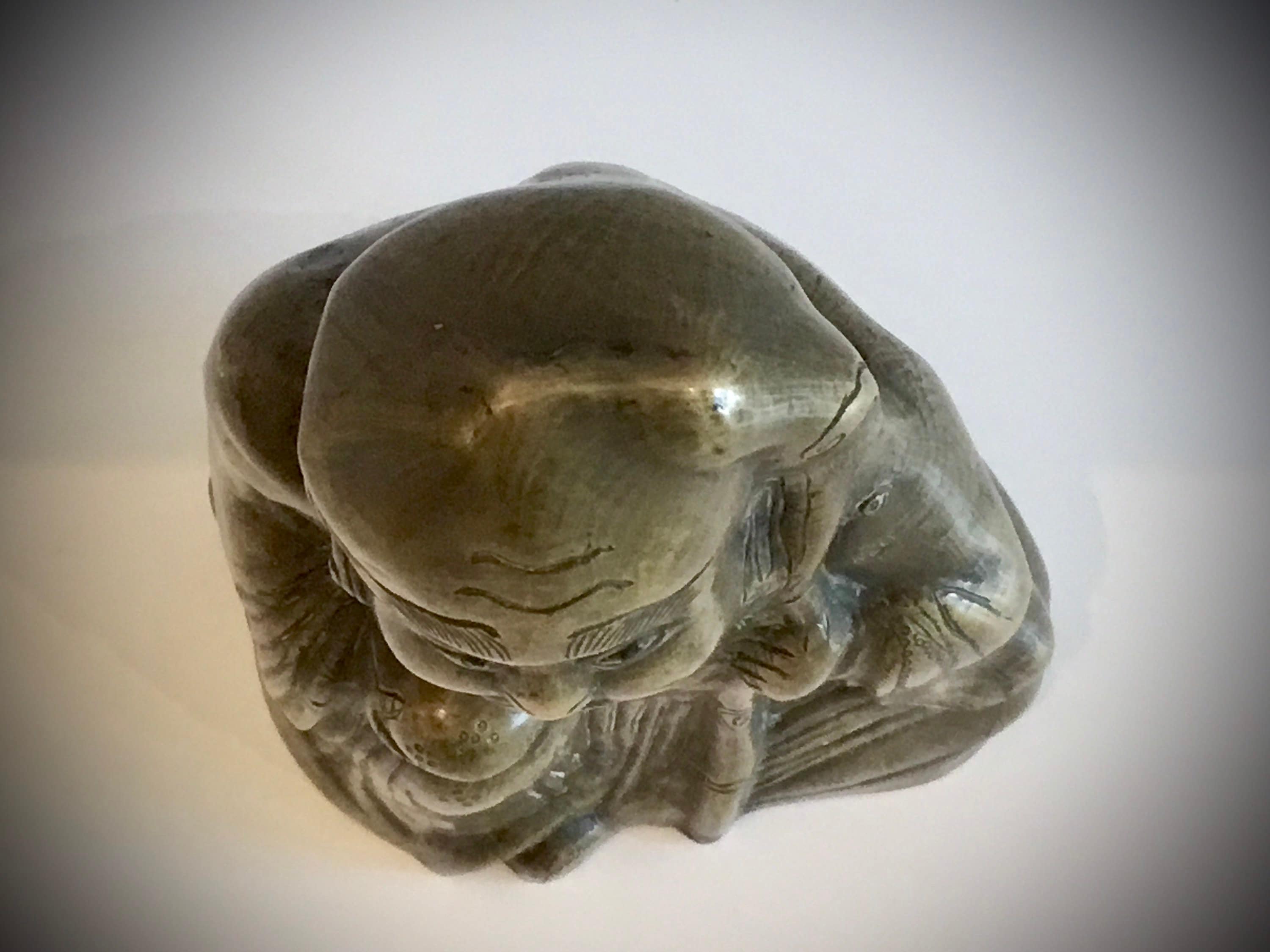 Vintage Sculpture | 1900s Chinese Bronze Sage, Buddhist Philosopher Statue — photo 8 of 11