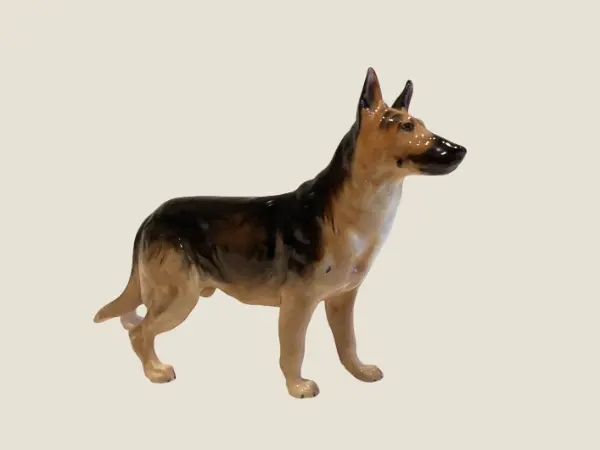 Vintage Porcelain Dog | Royal Doulton 1940s German Shepherd HN1116, Frederick Daws Design