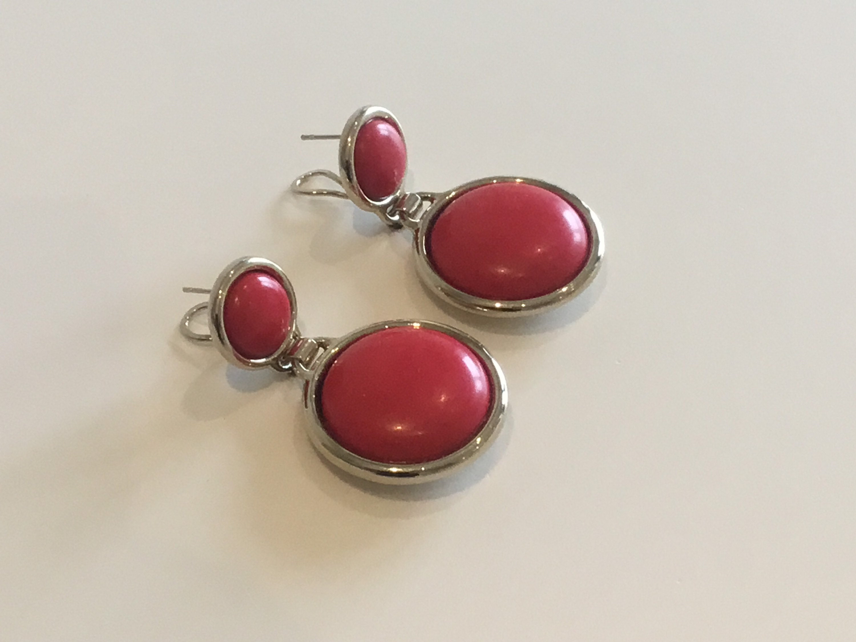 Vintage Earrings | Elie Saab Gold Plated Red Resin, Italian Designer Dangle Earrings — photo 3 of 7