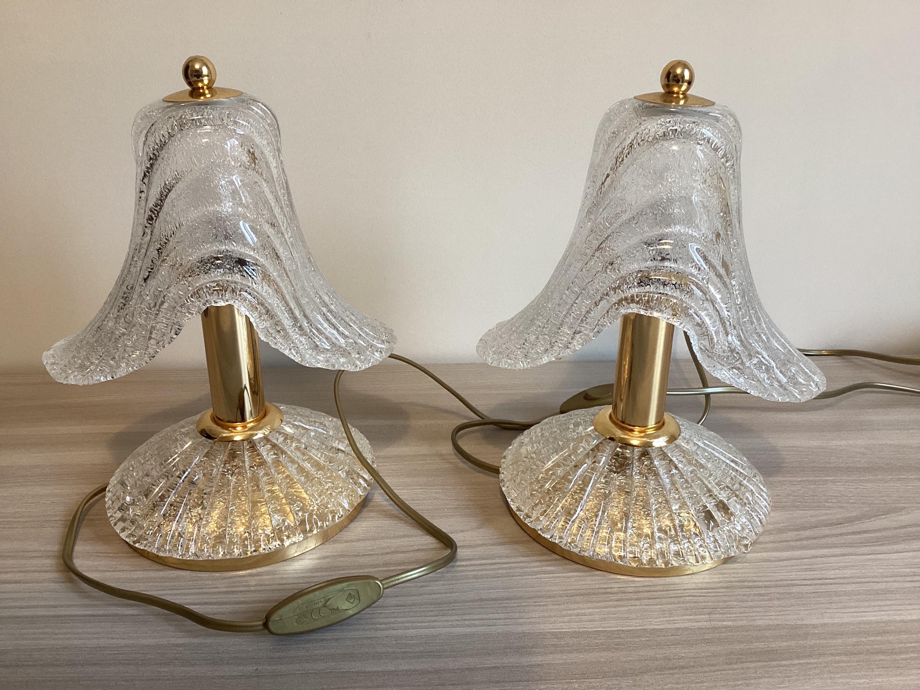 Vintage Murano Lamps | 1980s White "Graniglia" Glass Pair, Crystalline Italian Lighting — photo 8 of 8