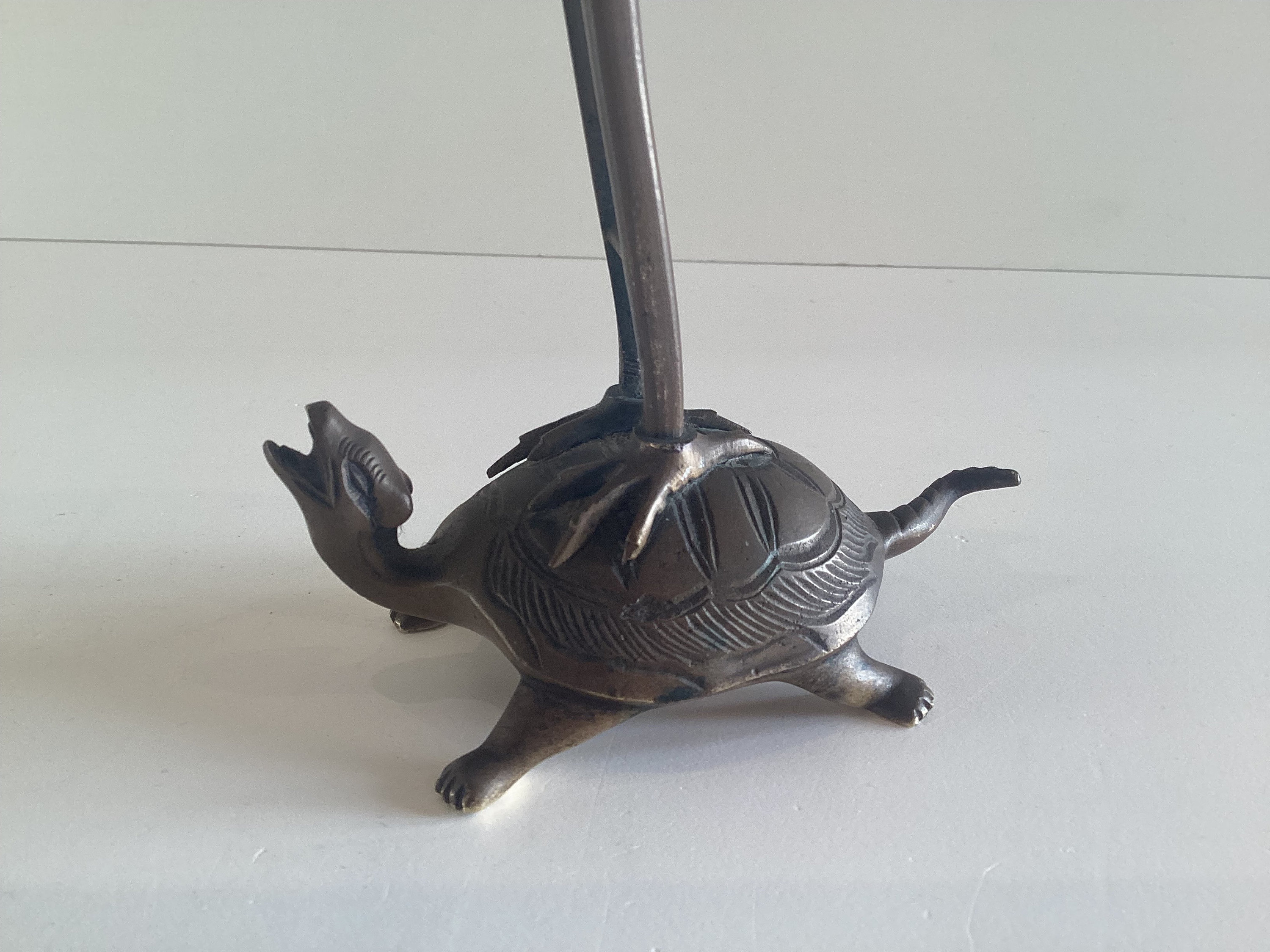 Vintage Bronze Sculpture | Chinese Stork & Turtle Statue, 1900s Animal Figure — photo 8 of 8