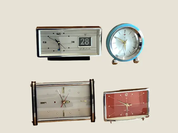 Vintage Alarm Clocks Set | 1960s Diamond & Polaris Collection, Working