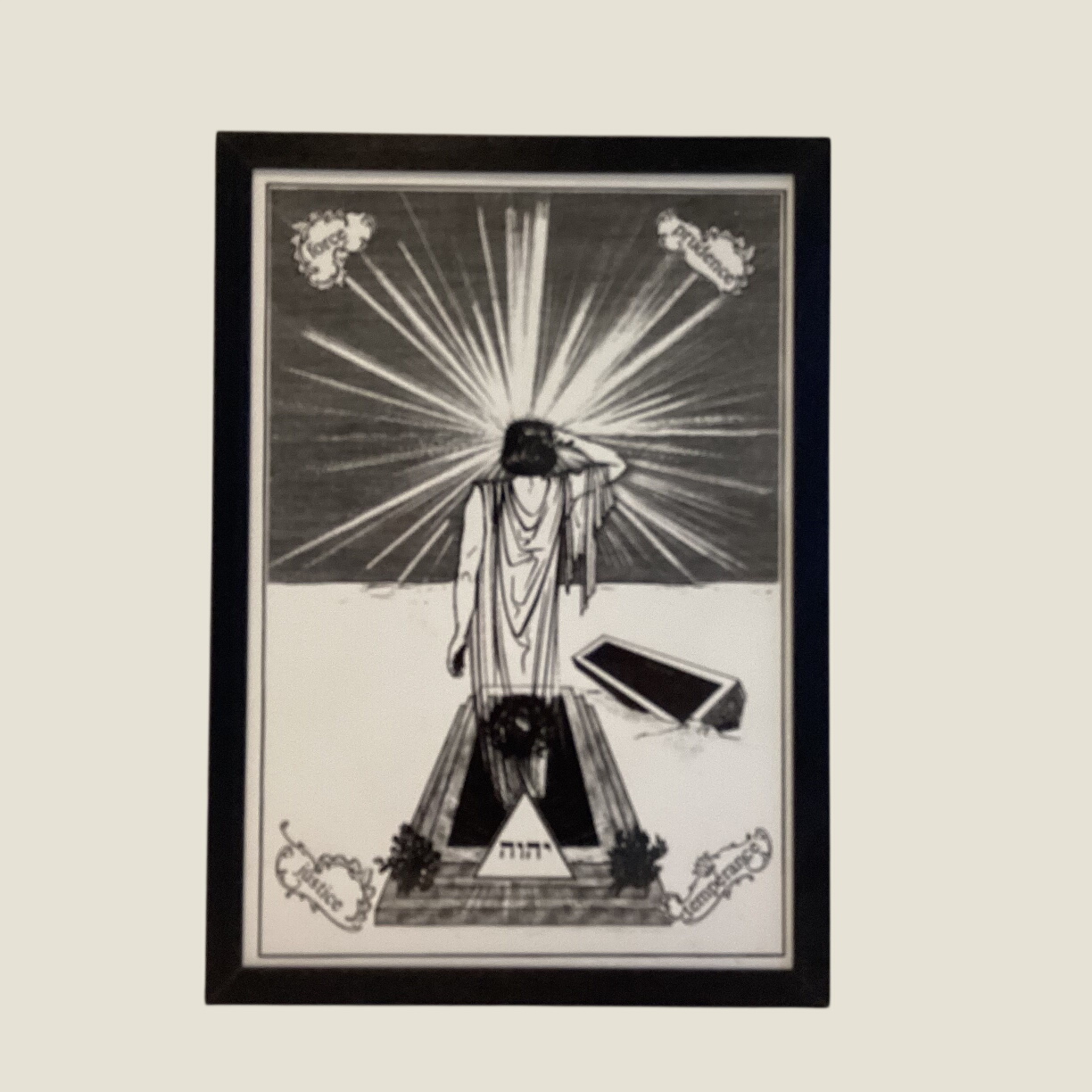 Vintage Silkscreen Art | 1970s French Esoteric Plexiglass, Hebrew Signed Abstract