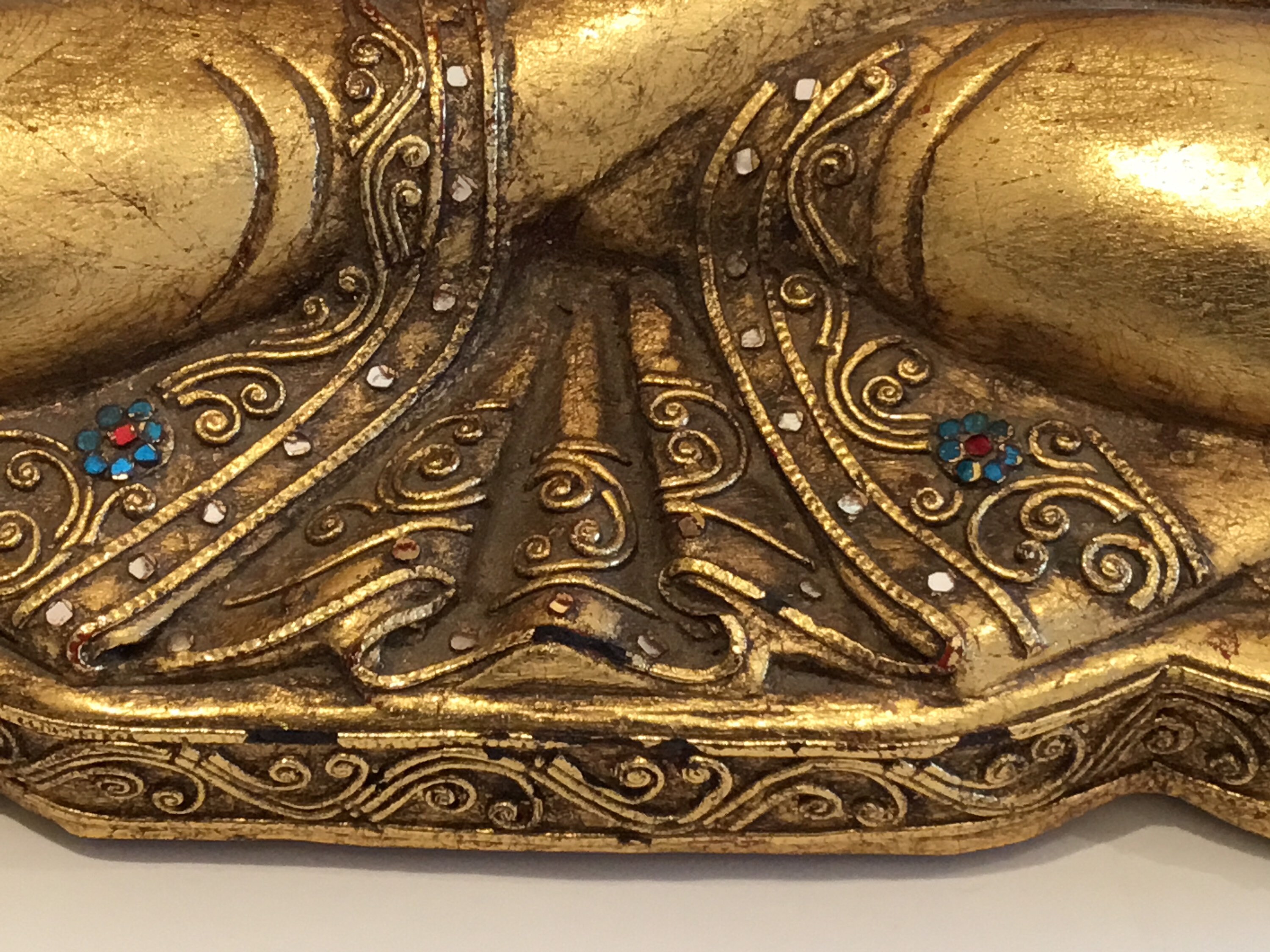 Vintage Collectible Large Size Burma Buddha in the Abhaya Mudra (1960s) Hand-Carved Statue — photo 10 of 11