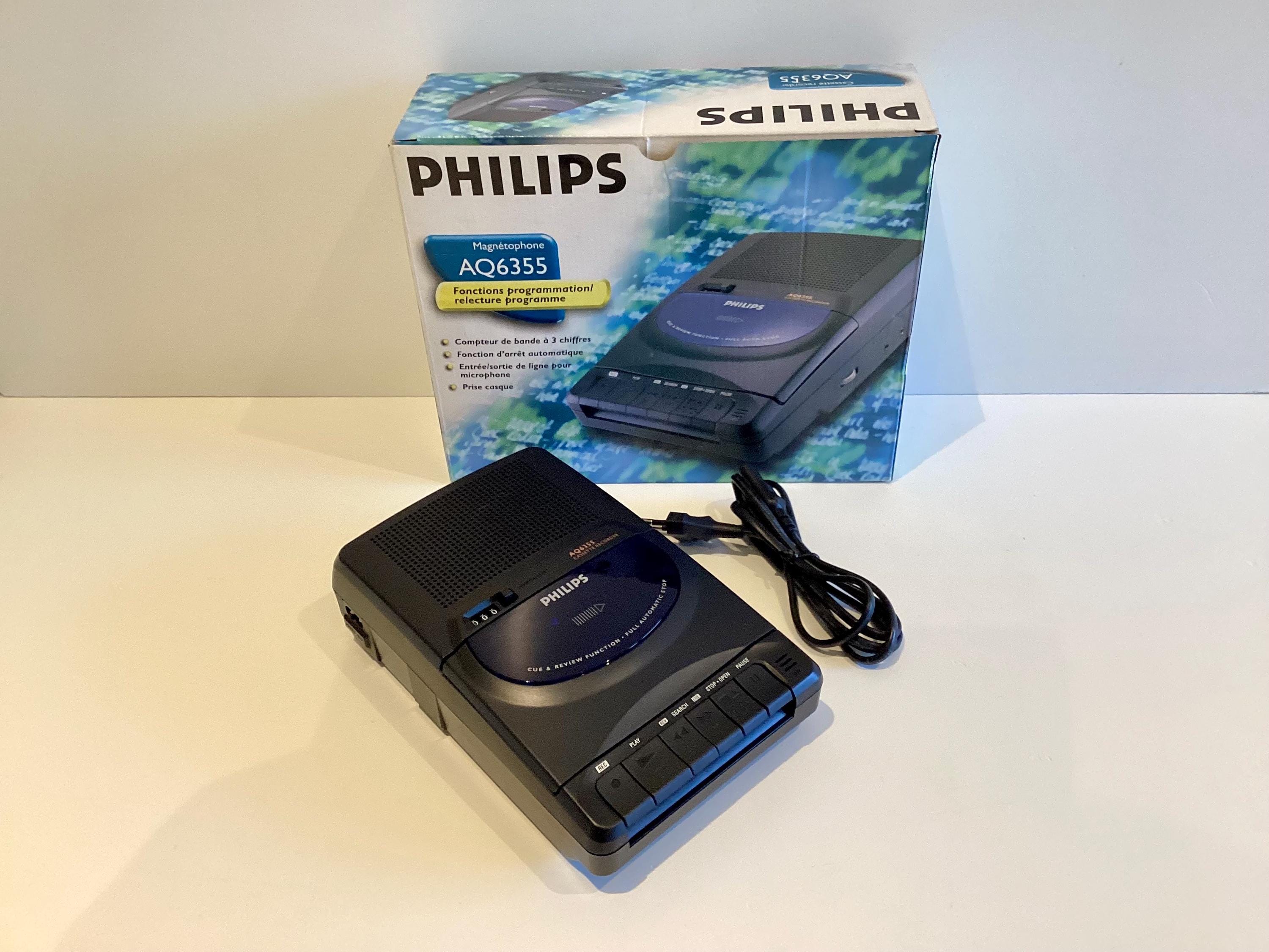 Vintage Cassette Player | Philips AQ6355 NOS Late 1990s, Portable Radio Recorder Sealed Box — photo 3 of 11