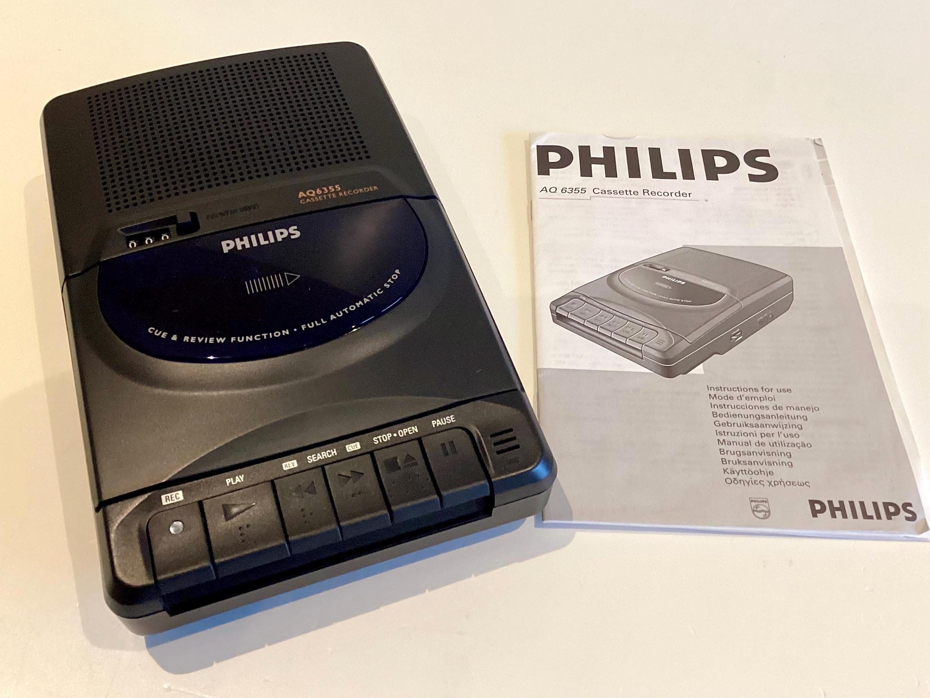Vintage Cassette Player | Philips AQ6355 NOS Late 1990s, Portable Radio Recorder Sealed Box — photo 5 of 11