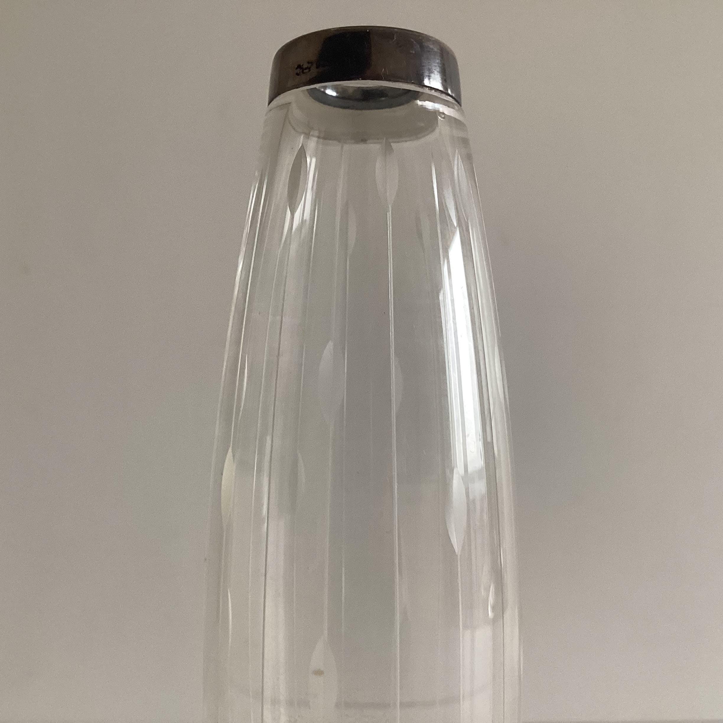 Antique Vase | Wilhelm Brinder 1900s Germany, Silver Mounted Hand Cut Glass — photo 5 of 8