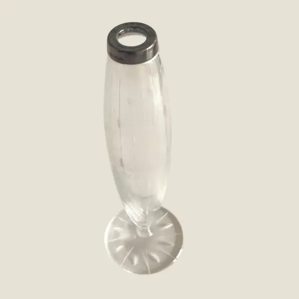 Antique Vase | Wilhelm Brinder 1900s Germany, Silver Mounted Hand Cut Glass