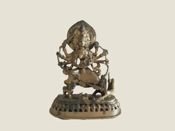 Vintage Statue | Tibetan Mahakali Deity Copper Sculpture, 1900s Ritual Art