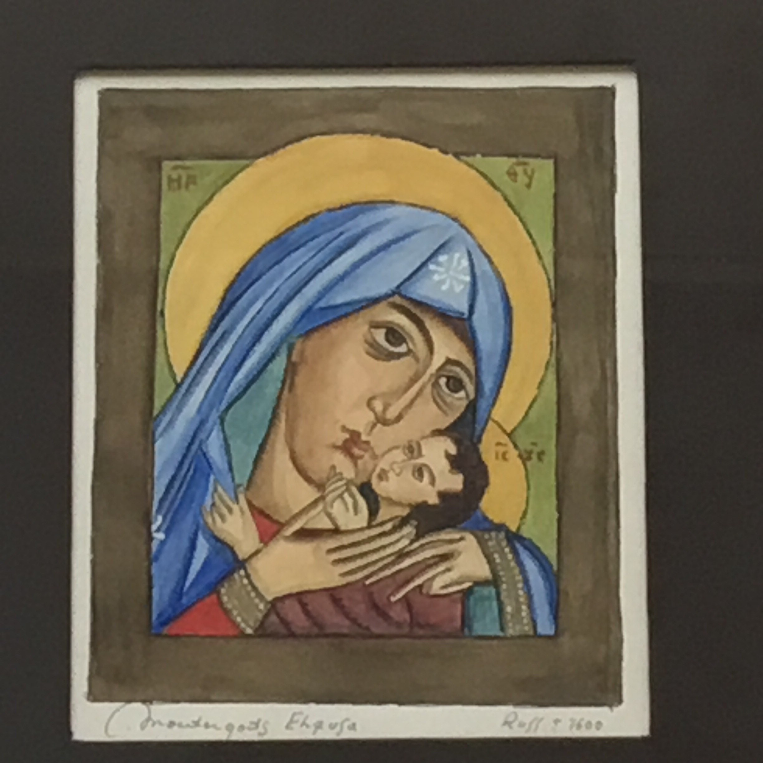 Mother Of God ‘Eleusa’ Orthodox  Icon Painting (1930s) Hand-Painted Miniature — photo 4 of 10