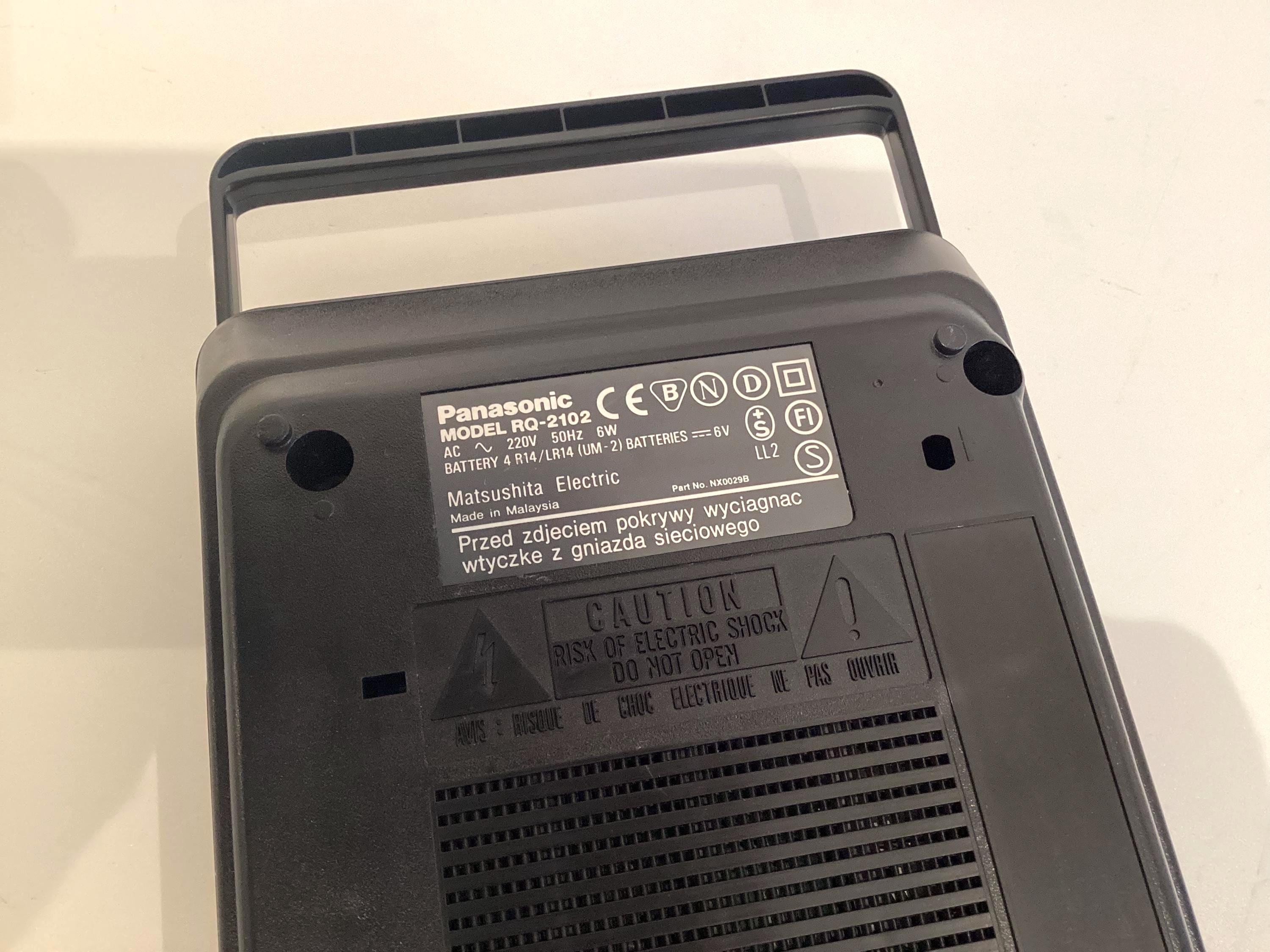 Vintage Cassette Recorder Panasonic RQ-2102 (1990s), Slim Line Portable, Working Auto-Stop, Tested — photo 10 of 11