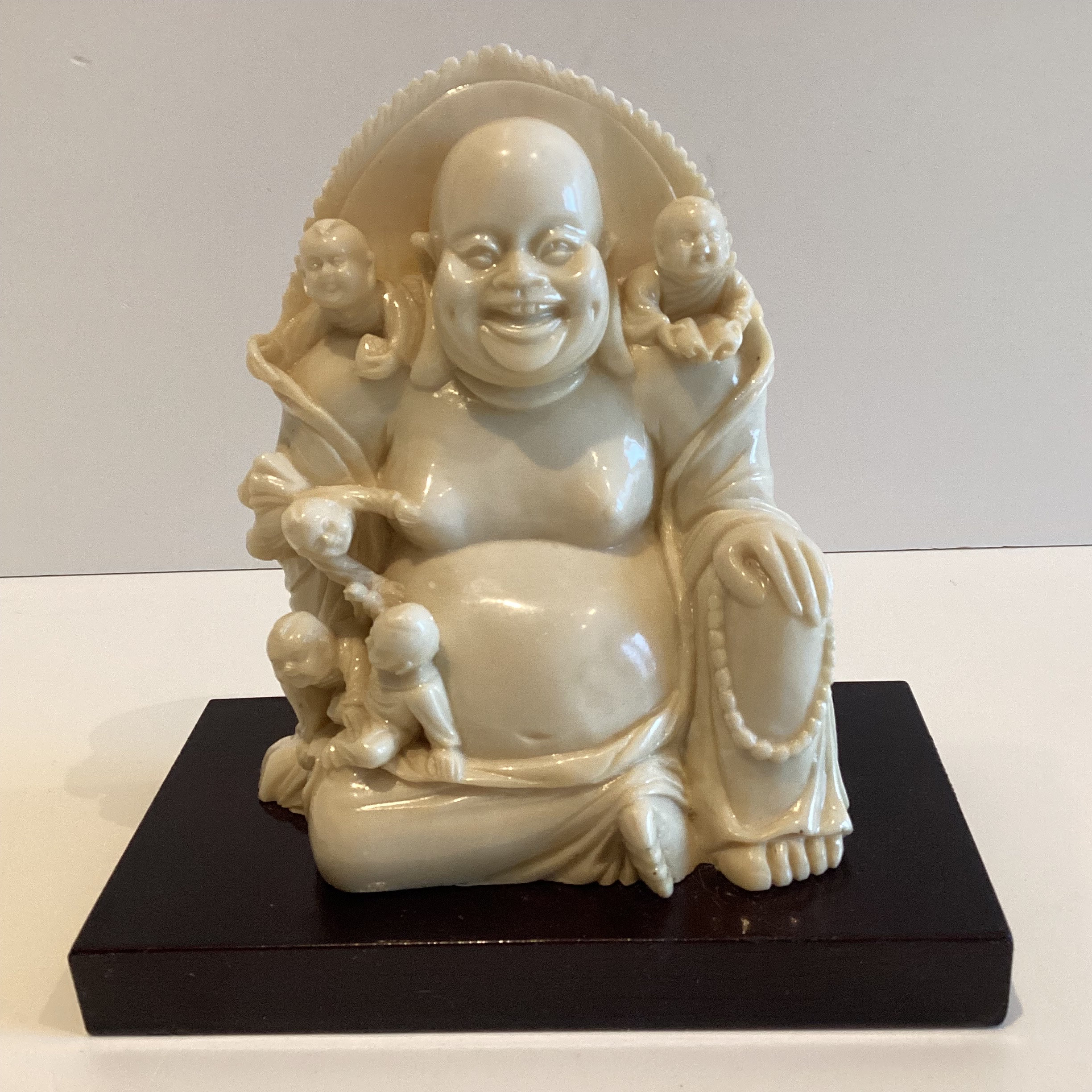 Buddha Sculpture  1950s | Religious Statue - Rare Child Figure In Ivory Resin Made In China — photo 3 of 8