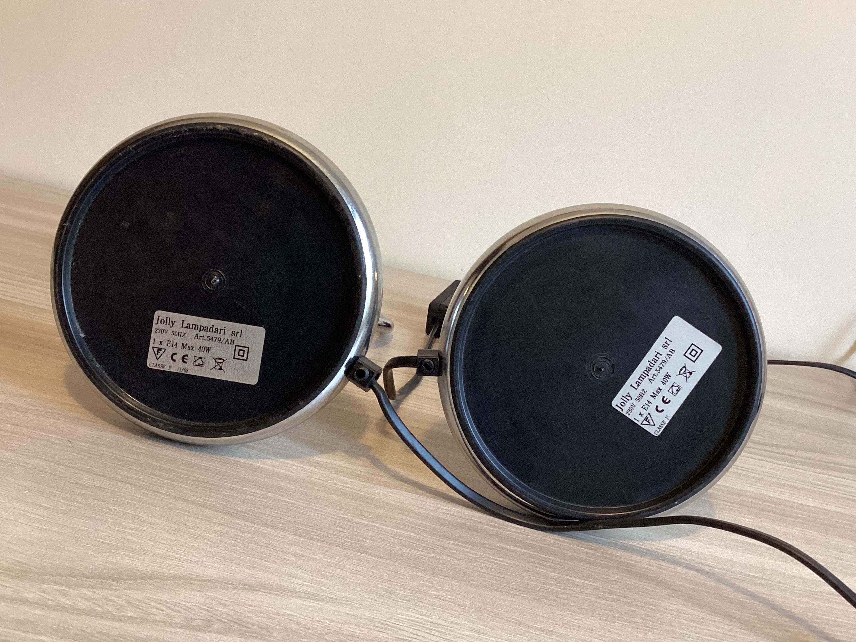Vintage Table Lamps | Jolly Design Italy 1980s, Chrome & Murano Glass Pair — photo 8 of 8