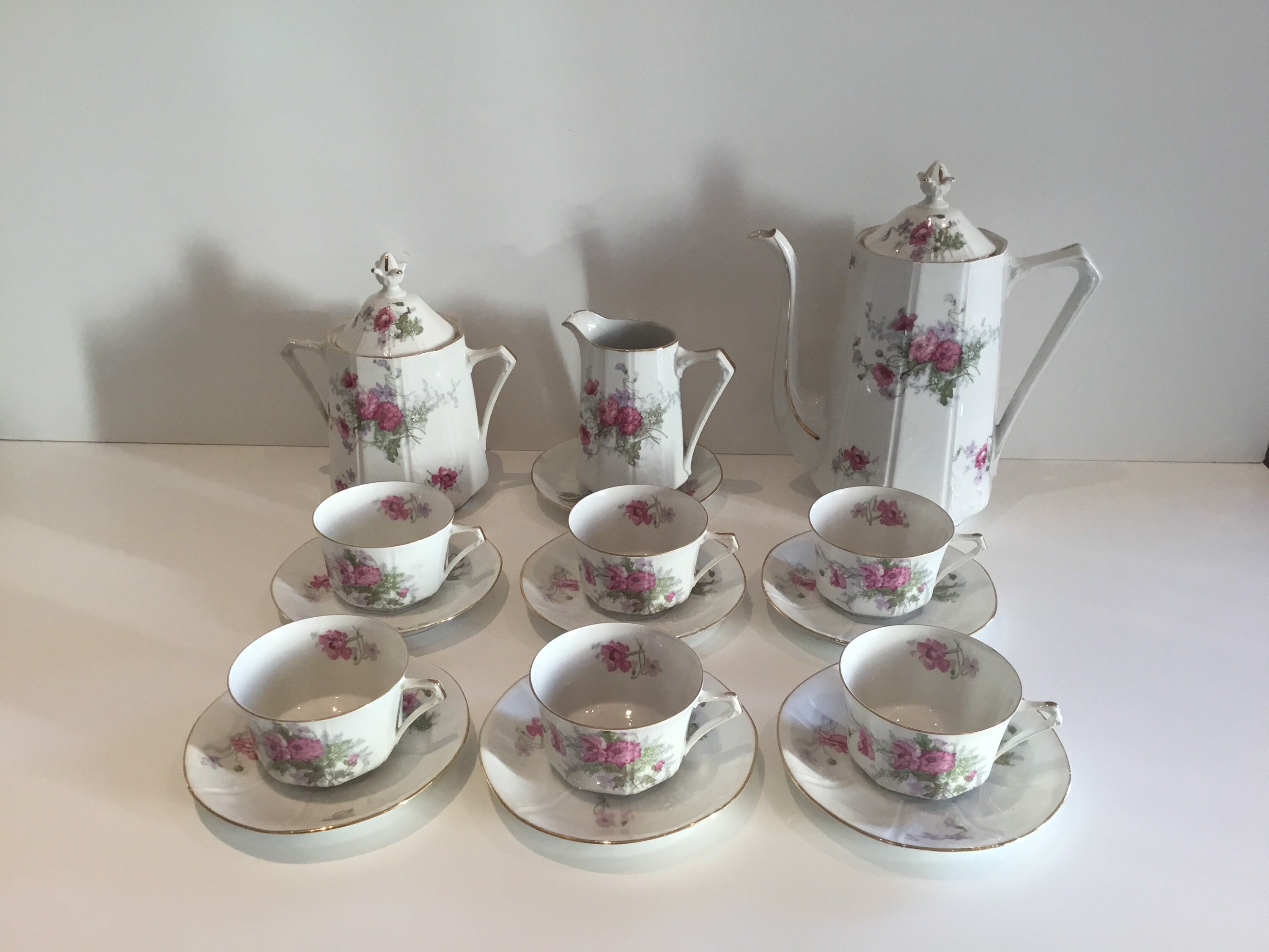 Limoges Porcelain Set | Art Deco Tea Service, 1920s French Hand-Painted — photo 2 of 10