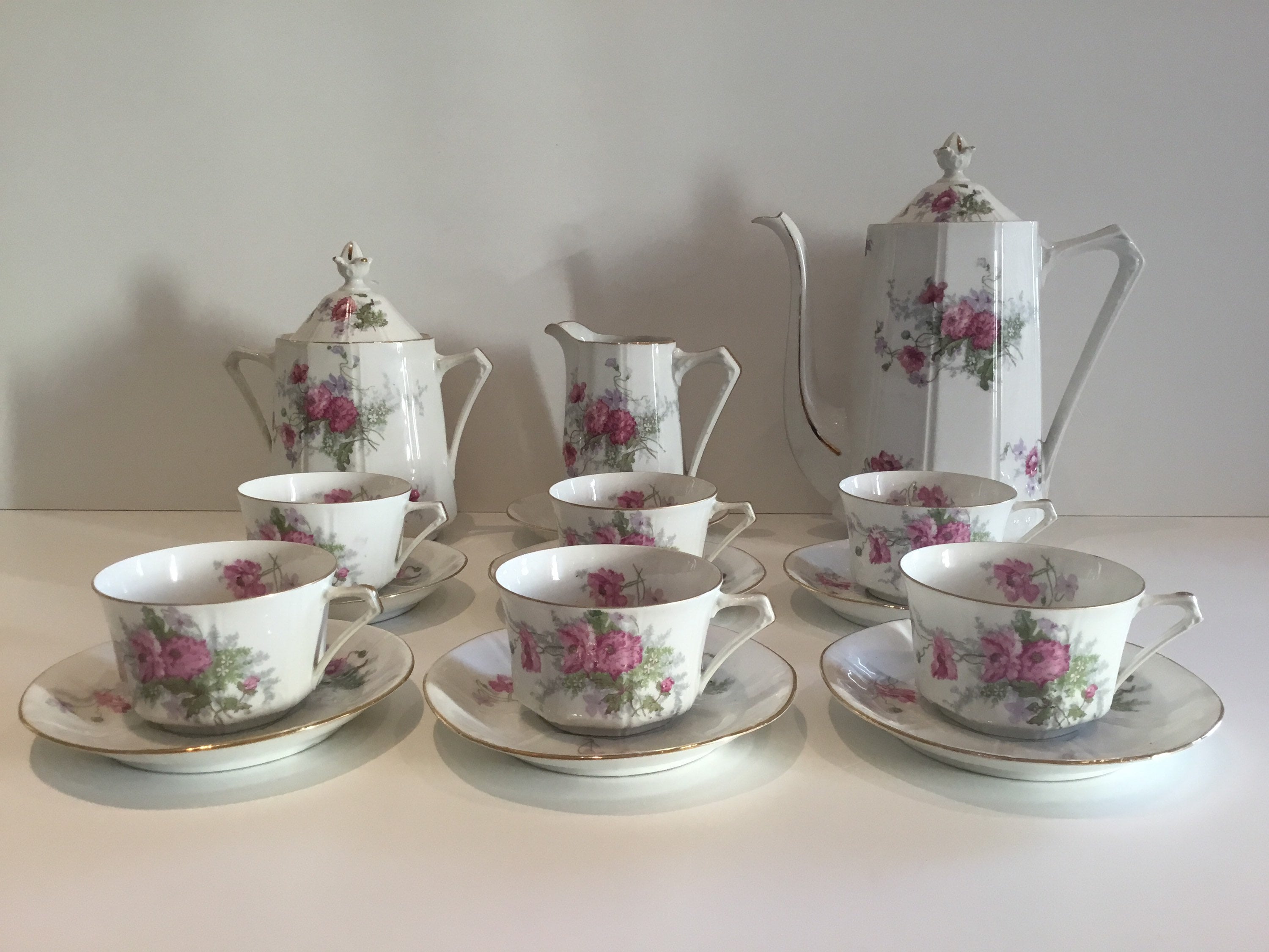 Limoges Porcelain Set | Art Deco Tea Service, 1920s French Hand-Painted — photo 4 of 10