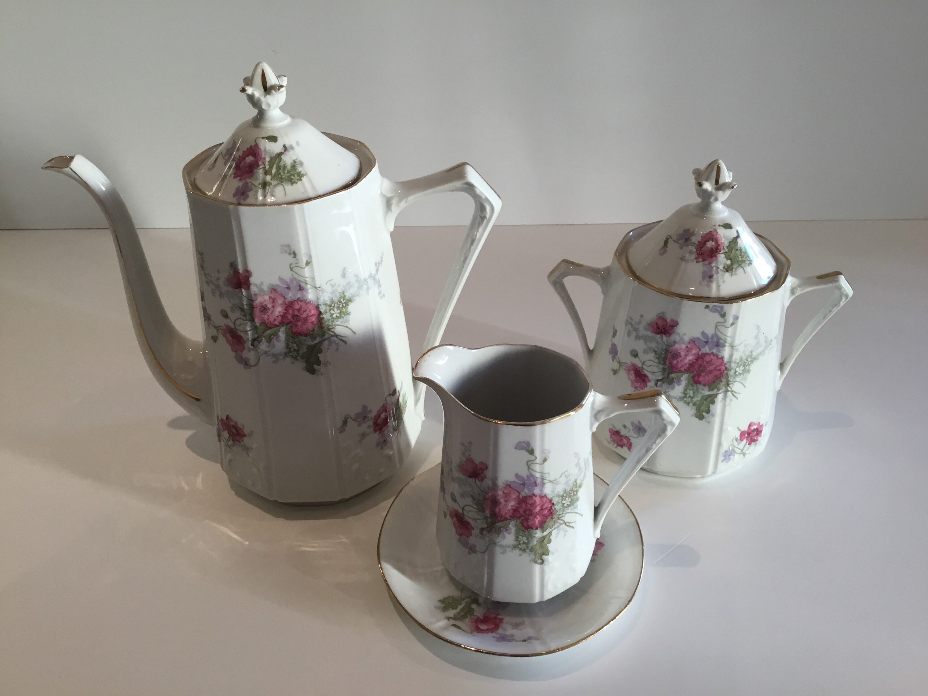 Limoges Porcelain Set | Art Deco Tea Service, 1920s French Hand-Painted — photo 7 of 10