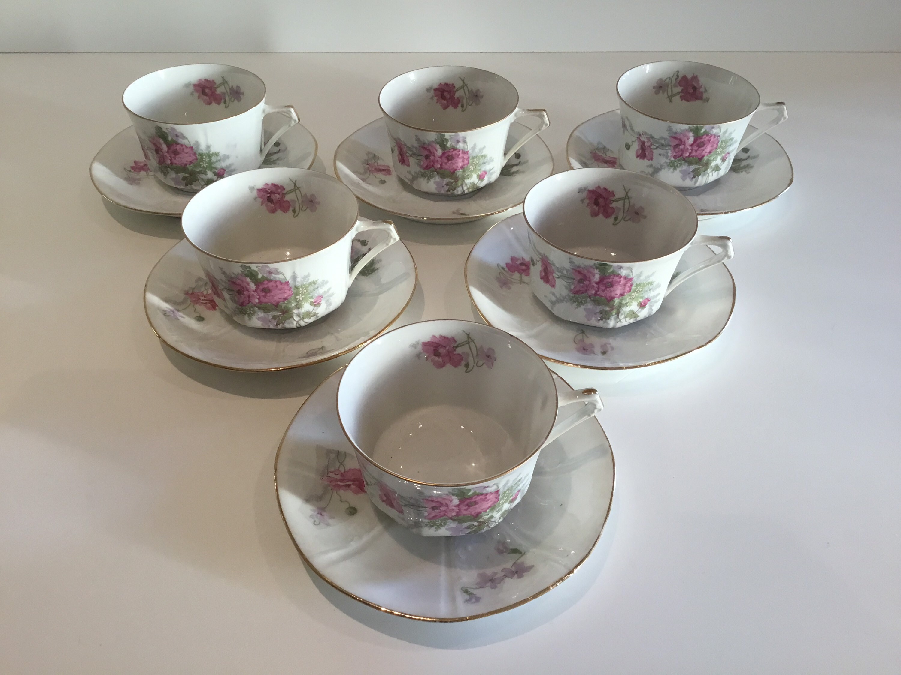 Limoges Porcelain Set | Art Deco Tea Service, 1920s French Hand-Painted — photo 9 of 10