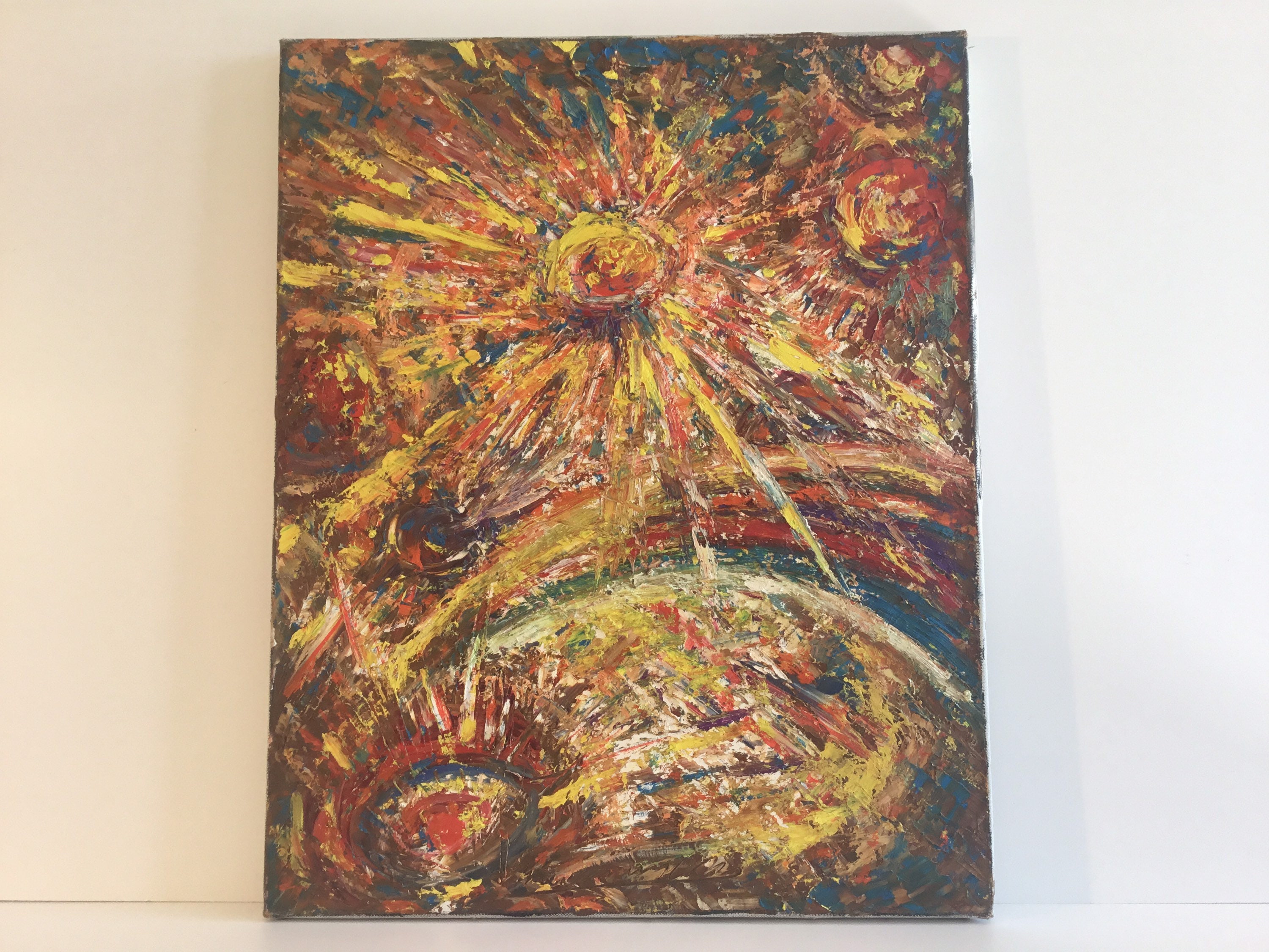 Vintage Abstract Painting | 1950s German Avant-Garde, Oil on Canvas Signed — photo 2 of 9