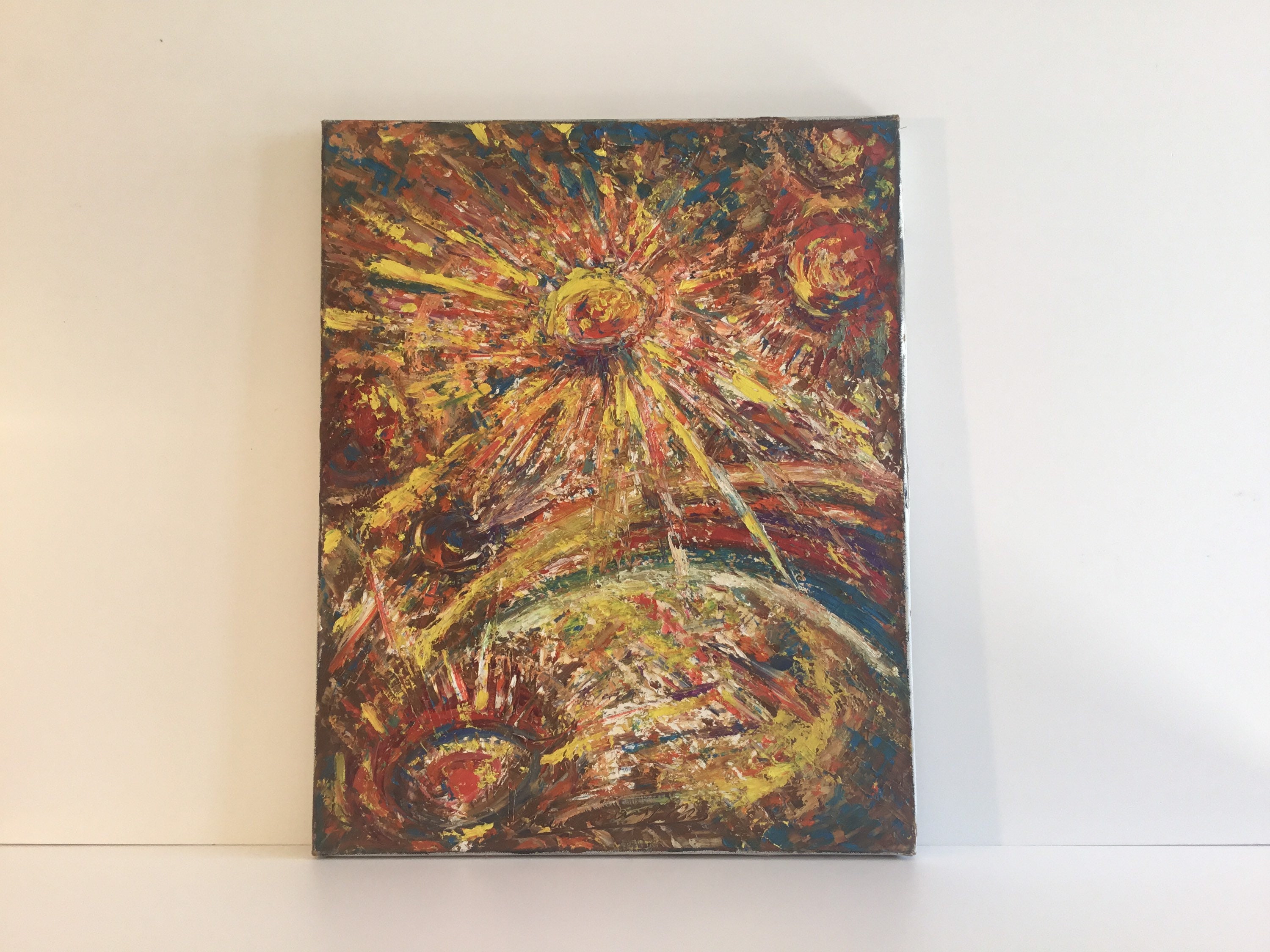 Vintage Abstract Painting | 1950s German Avant-Garde, Oil on Canvas Signed — photo 3 of 9