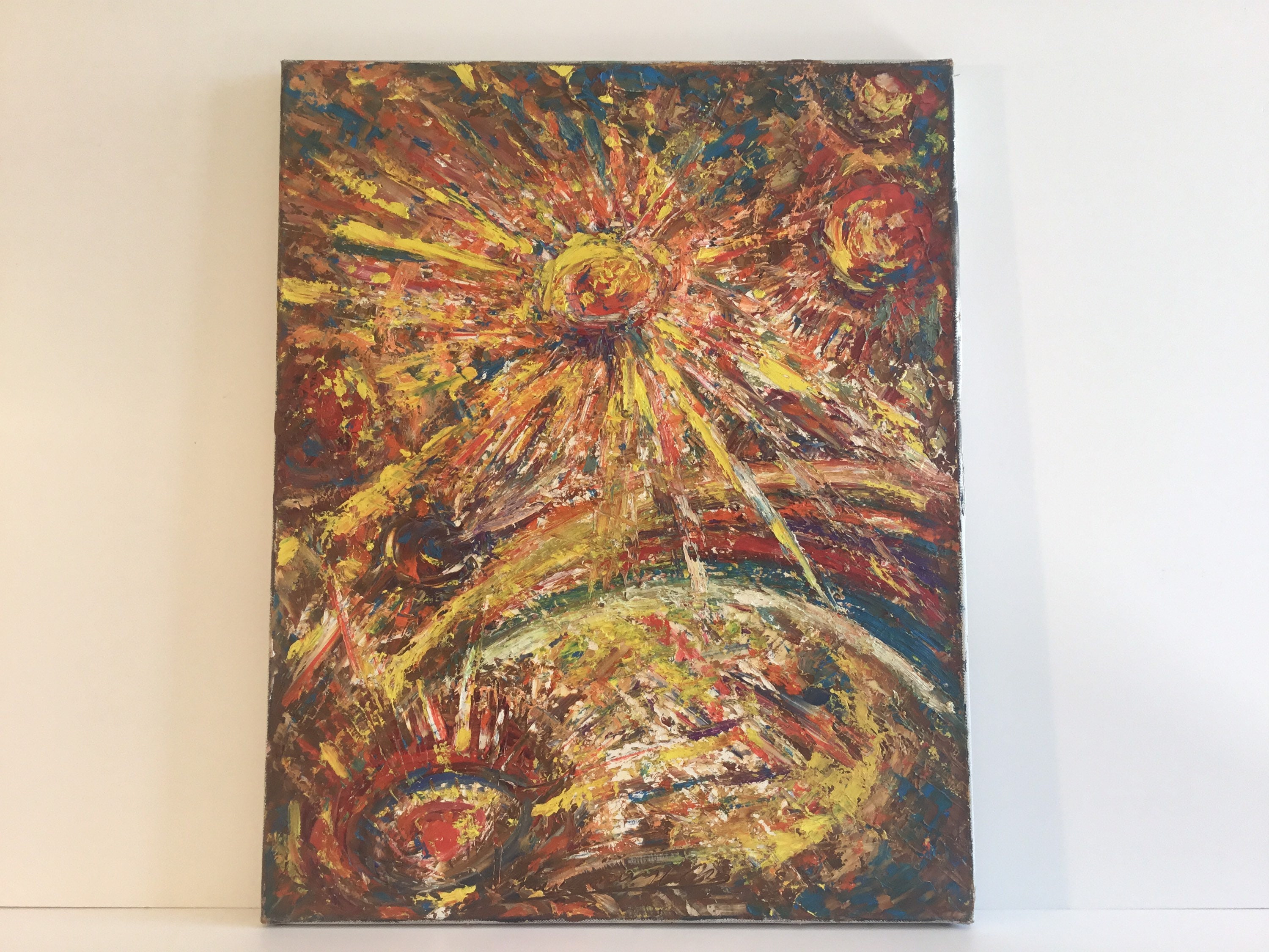 Vintage Abstract Painting | 1950s German Avant-Garde, Oil on Canvas Signed — photo 4 of 9