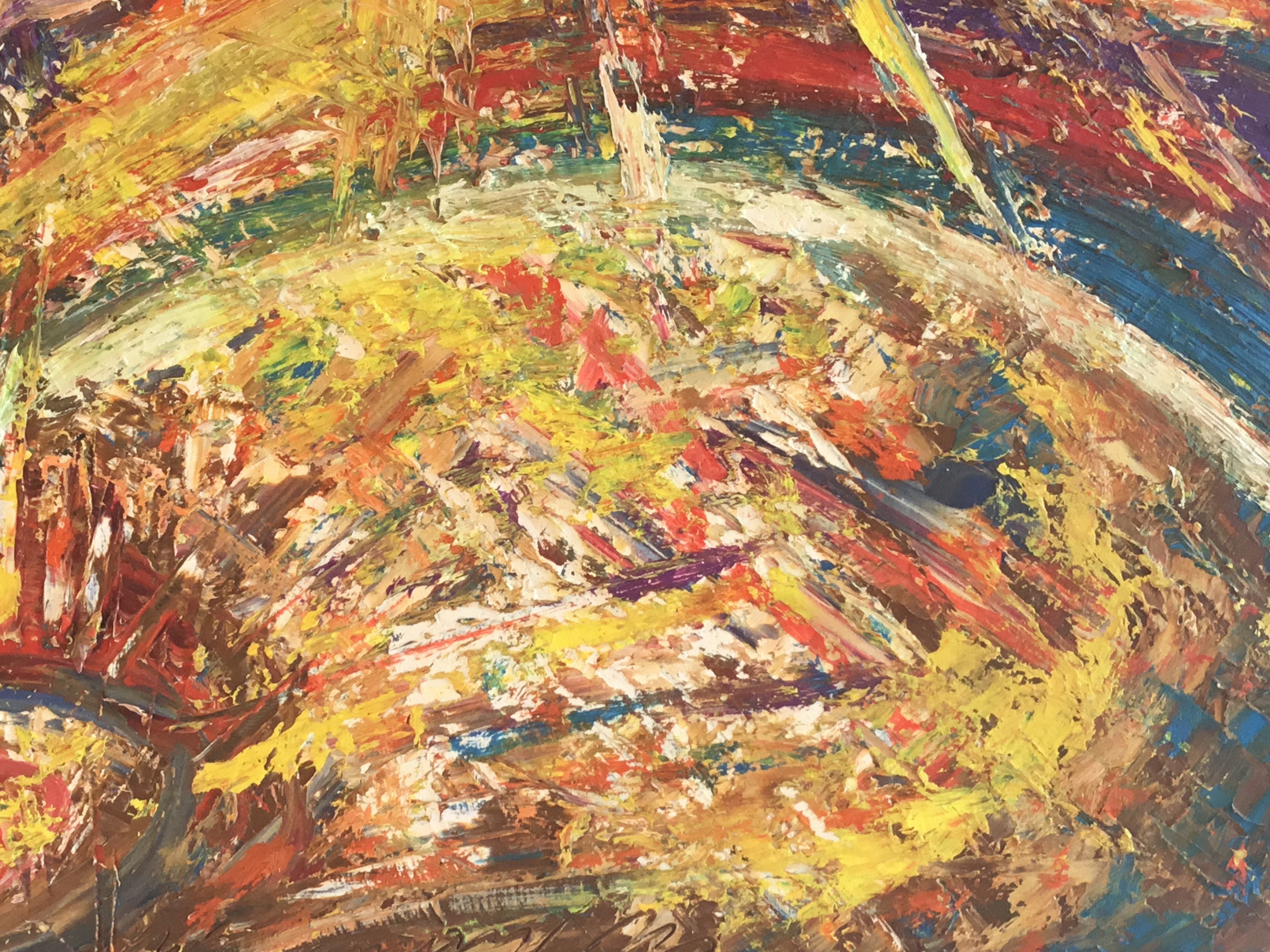 Vintage Abstract Painting | 1950s German Avant-Garde, Oil on Canvas Signed — photo 7 of 9