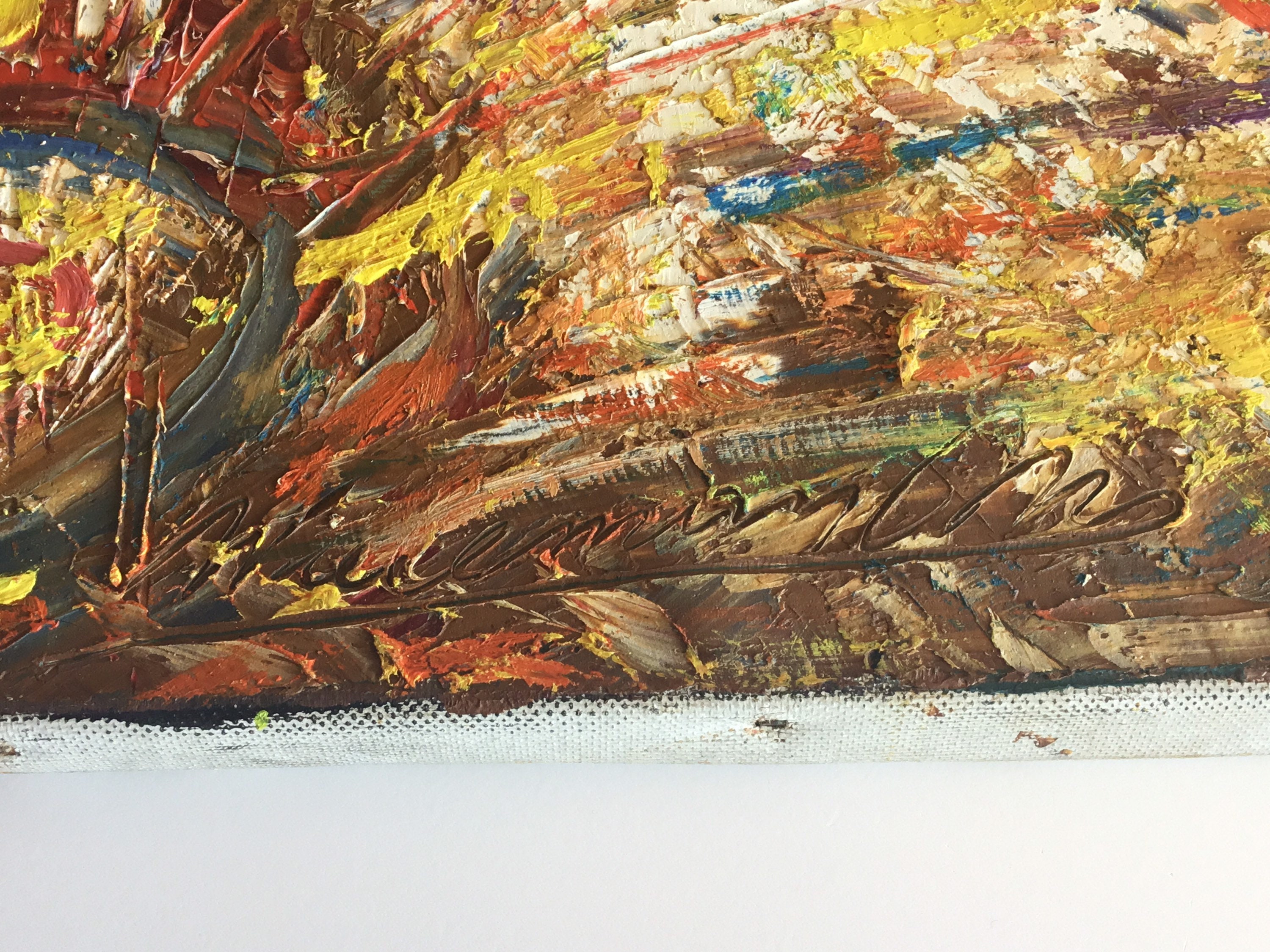 Vintage Abstract Painting | 1950s German Avant-Garde, Oil on Canvas Signed — photo 9 of 9