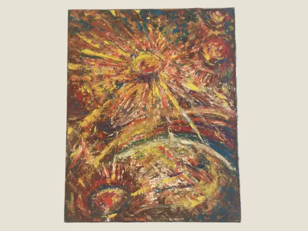 Vintage Abstract Painting | 1950s German Avant-Garde, Oil on Canvas Signed