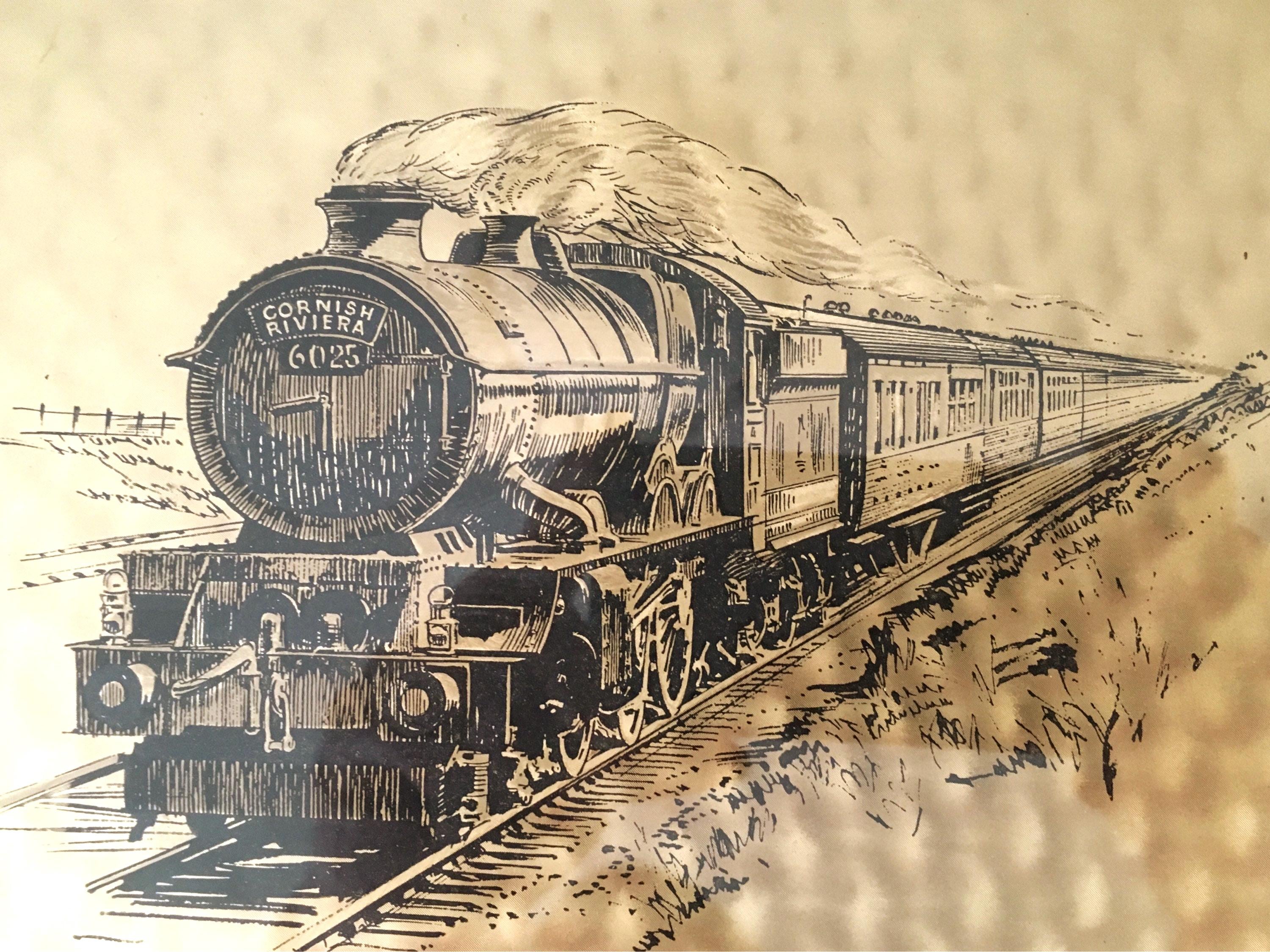 Vintage Print | Cornish Riviera 6025 King Henry III Locomotive, Framed Steam Engine Art — photo 2 of 6