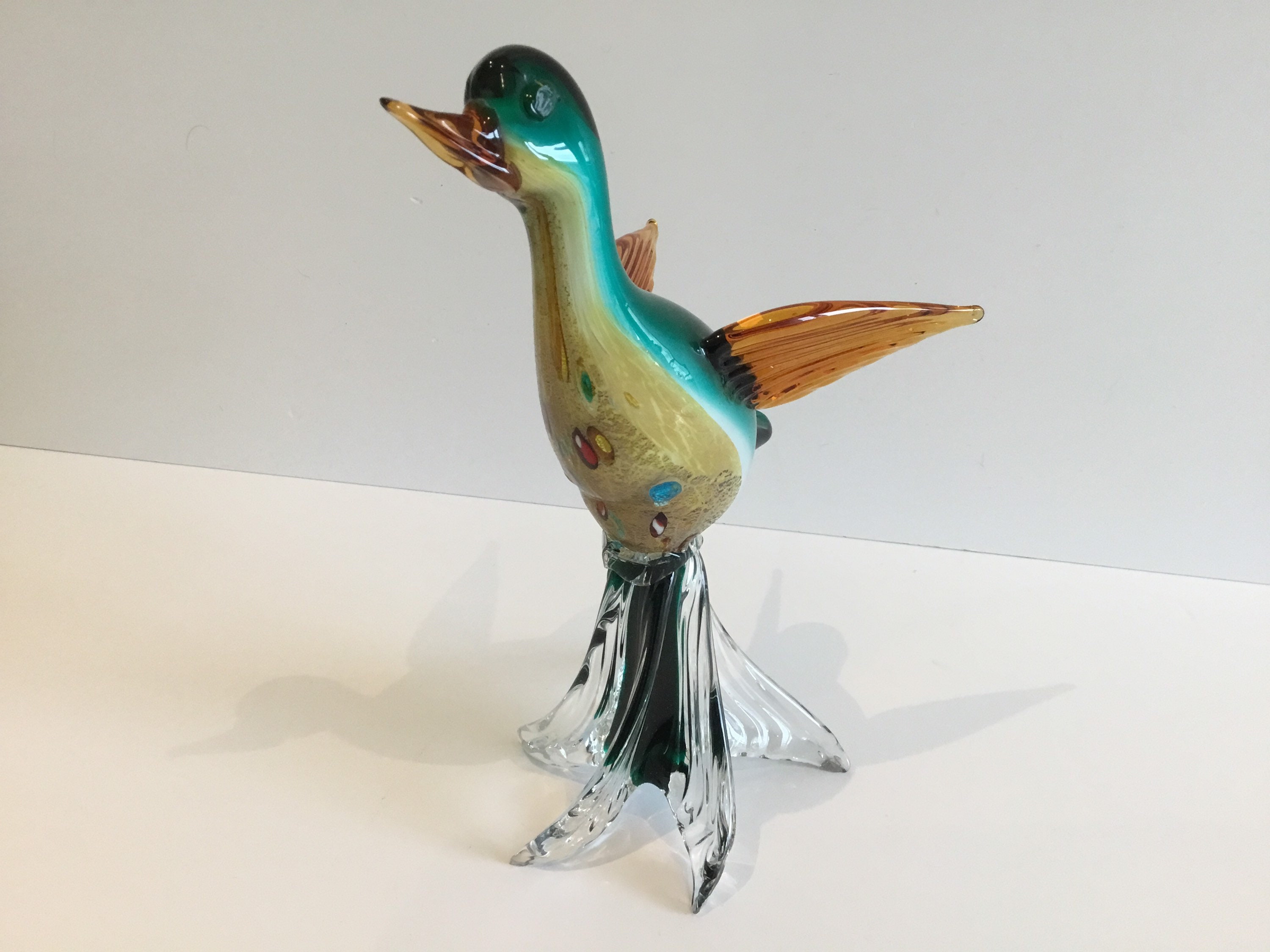 Vintage Murano Glass | 1960s Italian Handmade Duck Figurine, Original Label — photo 3 of 9
