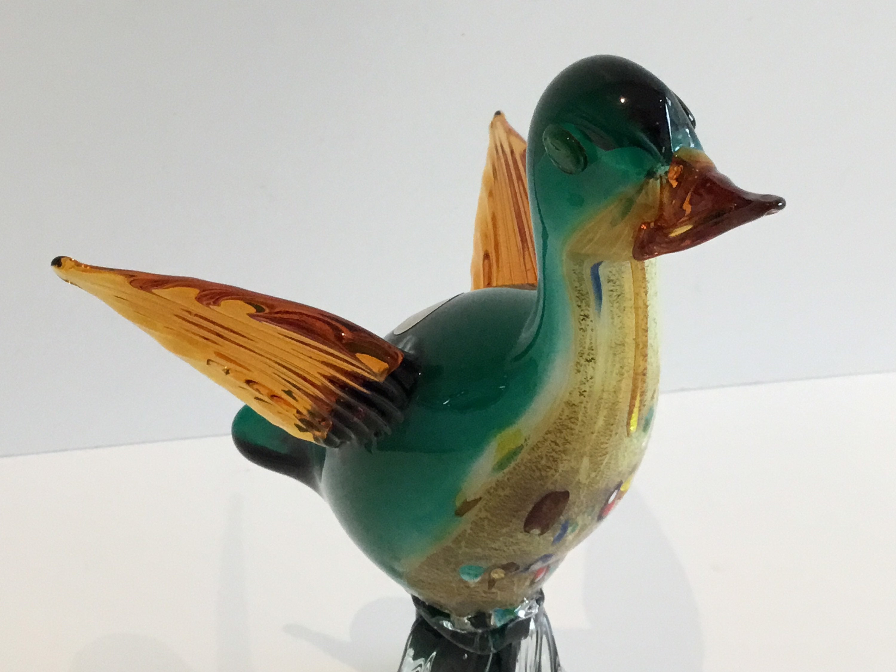 Vintage Murano Glass | 1960s Italian Handmade Duck Figurine, Original Label — photo 7 of 9