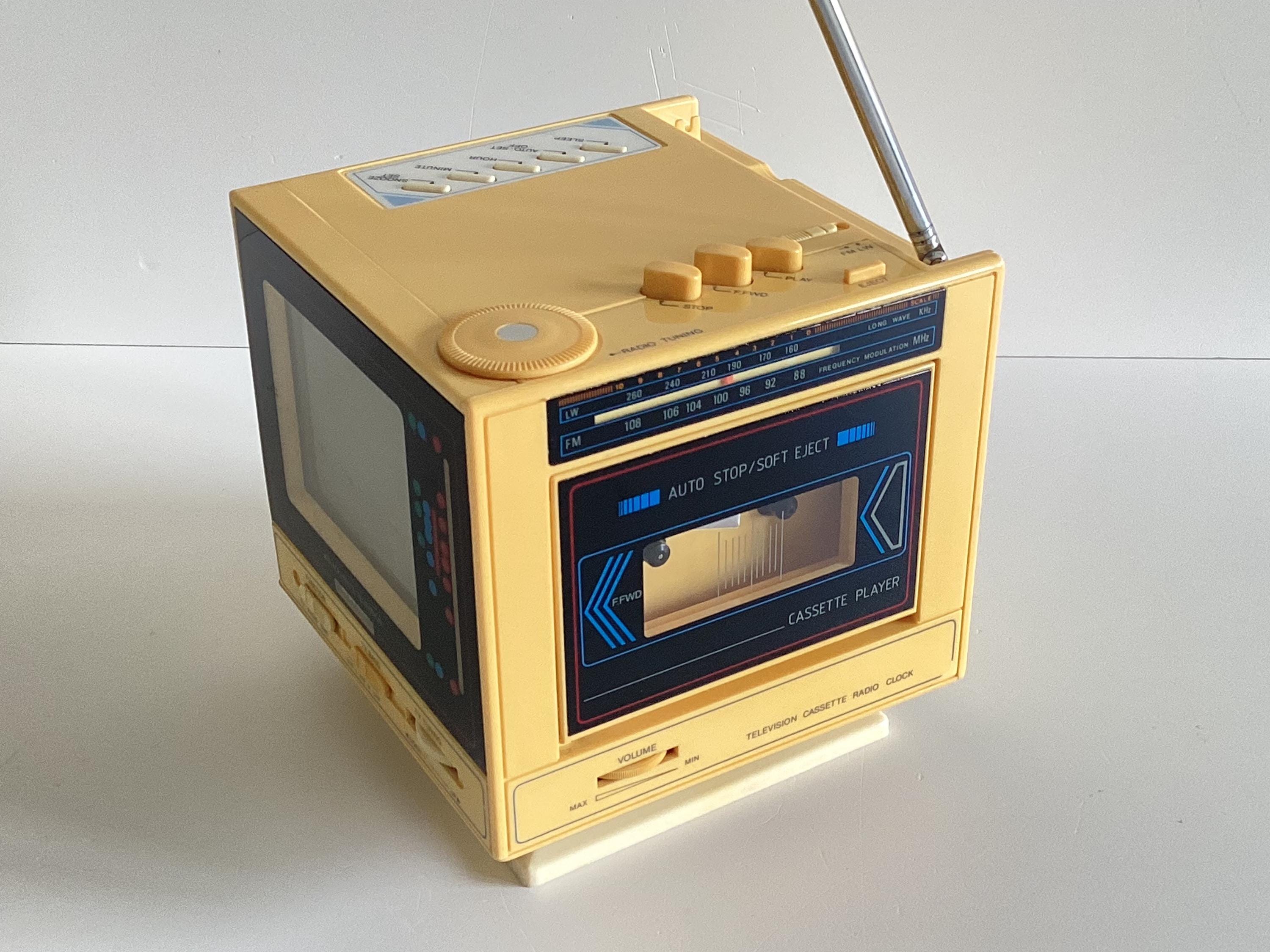 Vintage Radio TV Ondex TRK-60 Cube (1980s), Cassette Player, Television, Alarm Clock, Working — photo 2 of 10