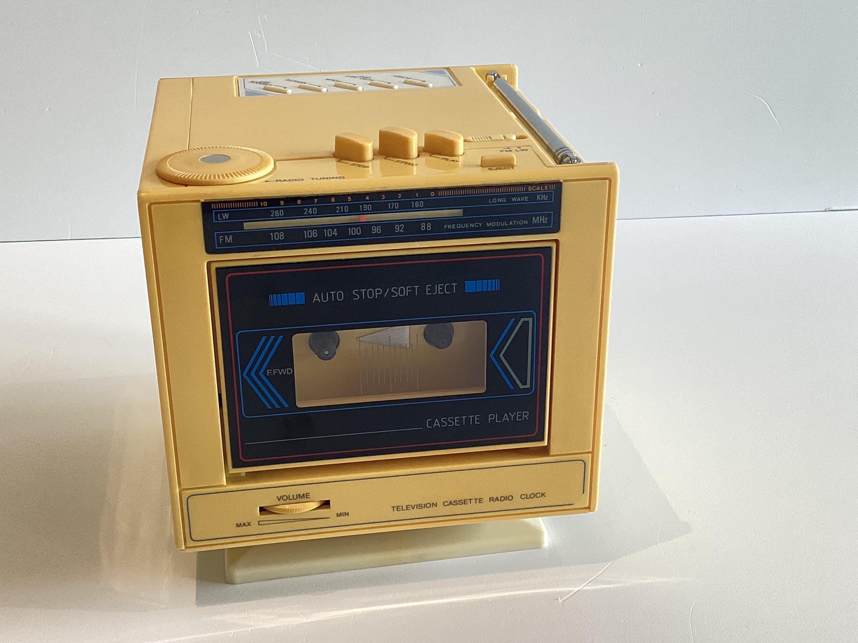 Vintage Radio TV Ondex TRK-60 Cube (1980s), Cassette Player, Television, Alarm Clock, Working — photo 5 of 10