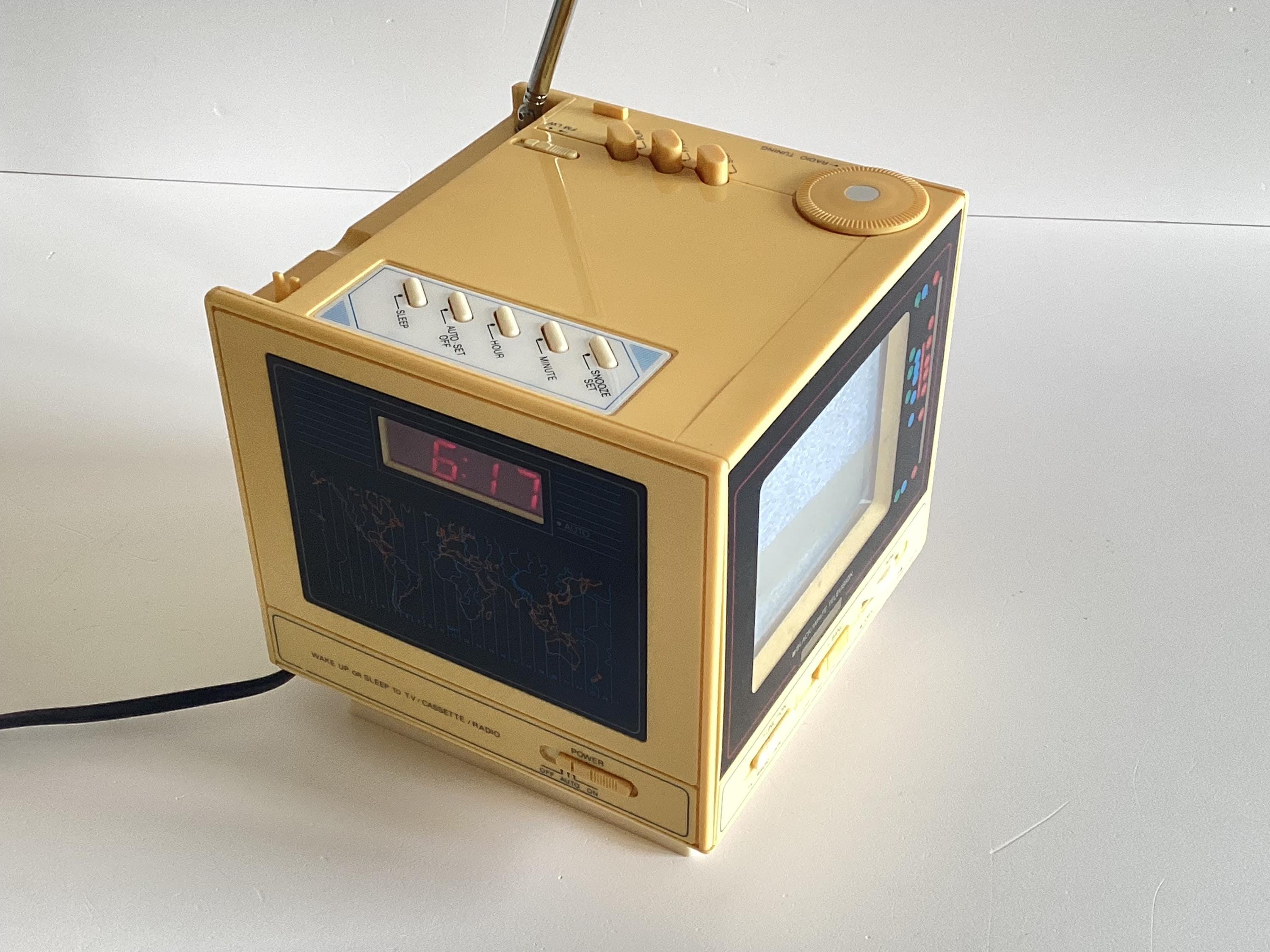 Vintage Radio TV Ondex TRK-60 Cube (1980s), Cassette Player, Television, Alarm Clock, Working — photo 7 of 10