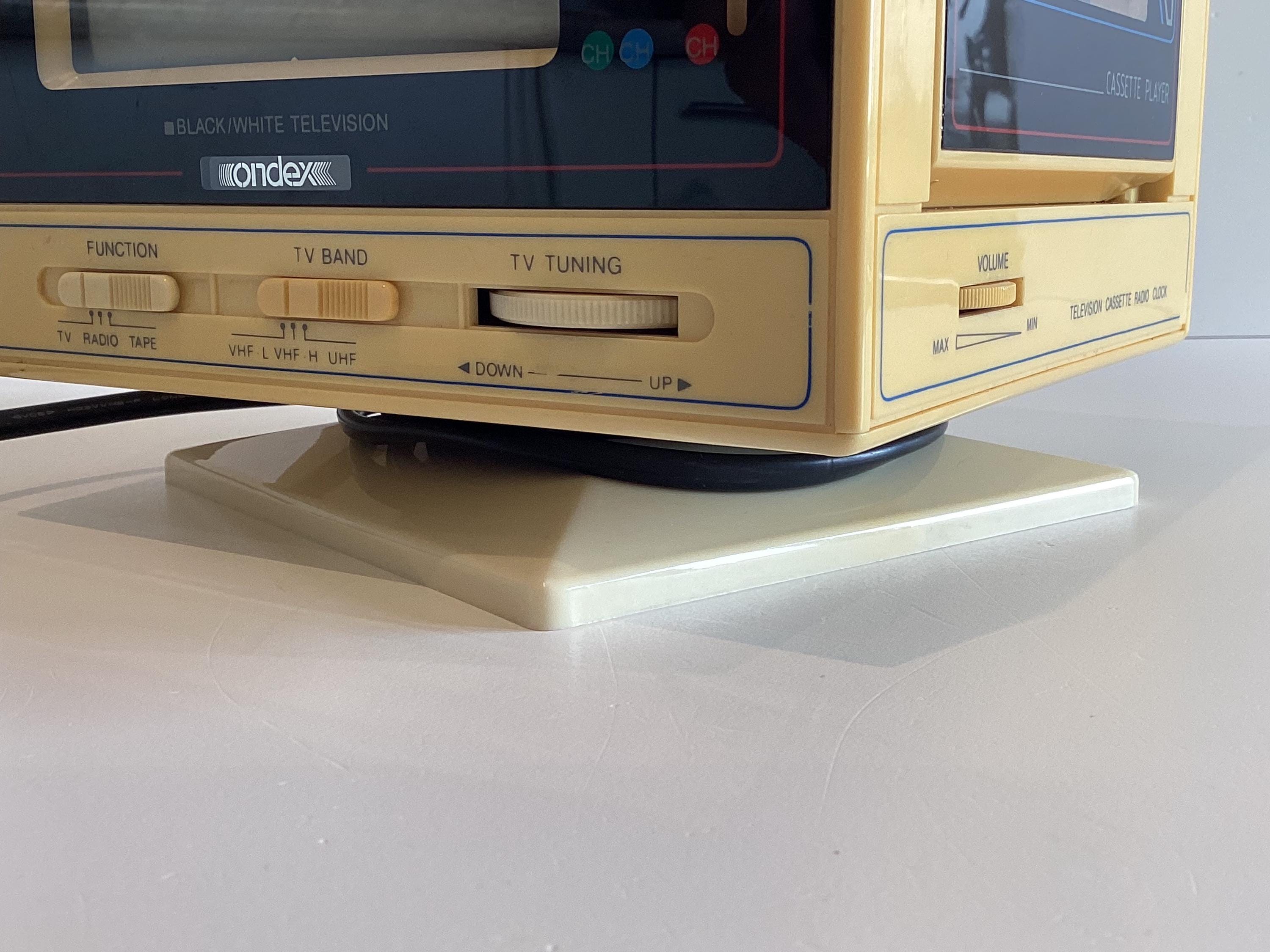 Vintage Radio TV Ondex TRK-60 Cube (1980s), Cassette Player, Television, Alarm Clock, Working — photo 10 of 10