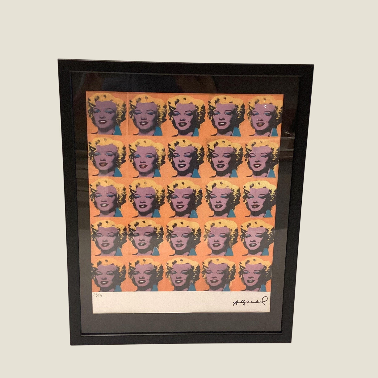 Vintage Print | Andy Warhol Signed Marilyn Monroe Lithograph 17/125 Limited Edition