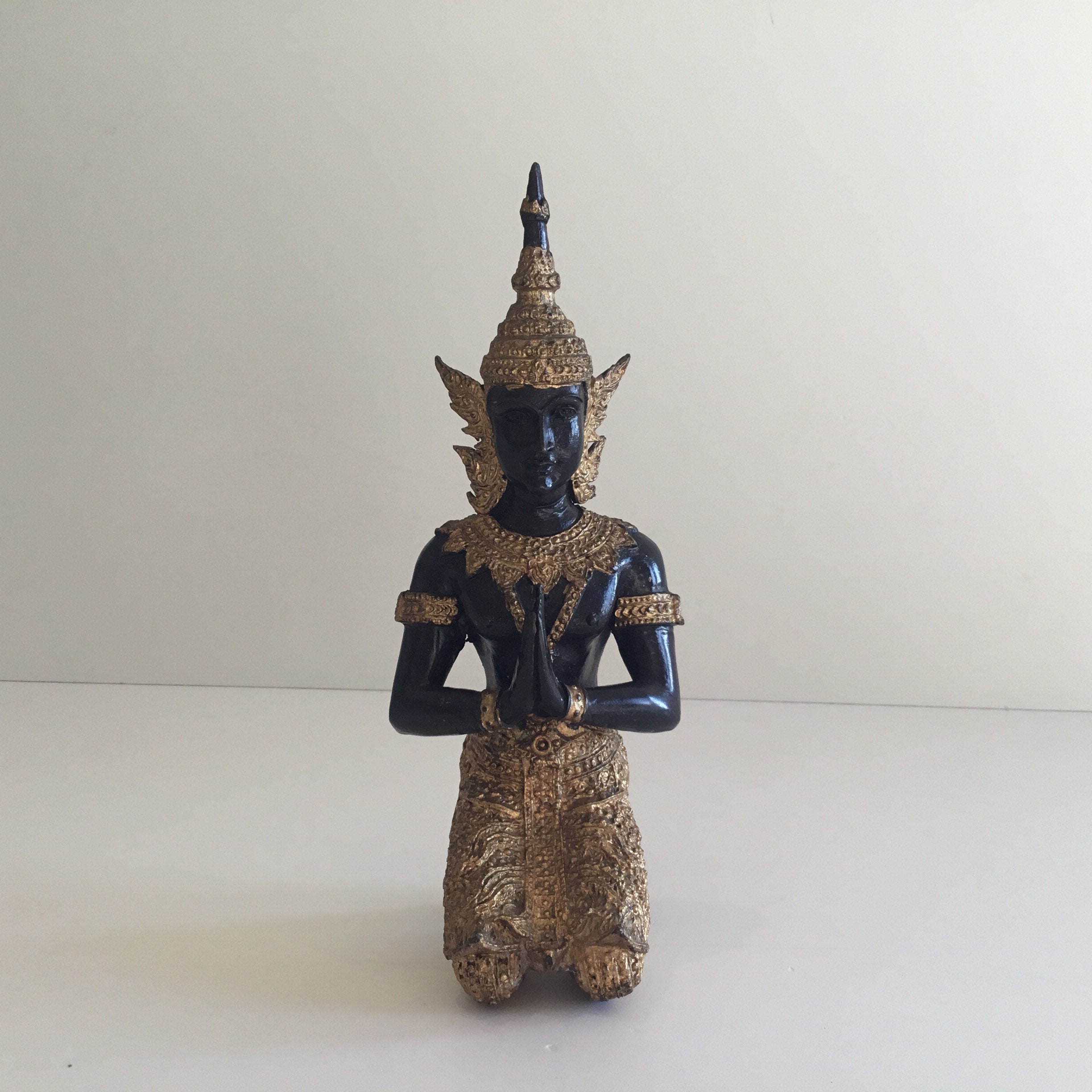Vintage Bronze Sculpture | Theppanom Sacred Angel 1950s, Thai Protector Deity Statue — photo 2 of 9
