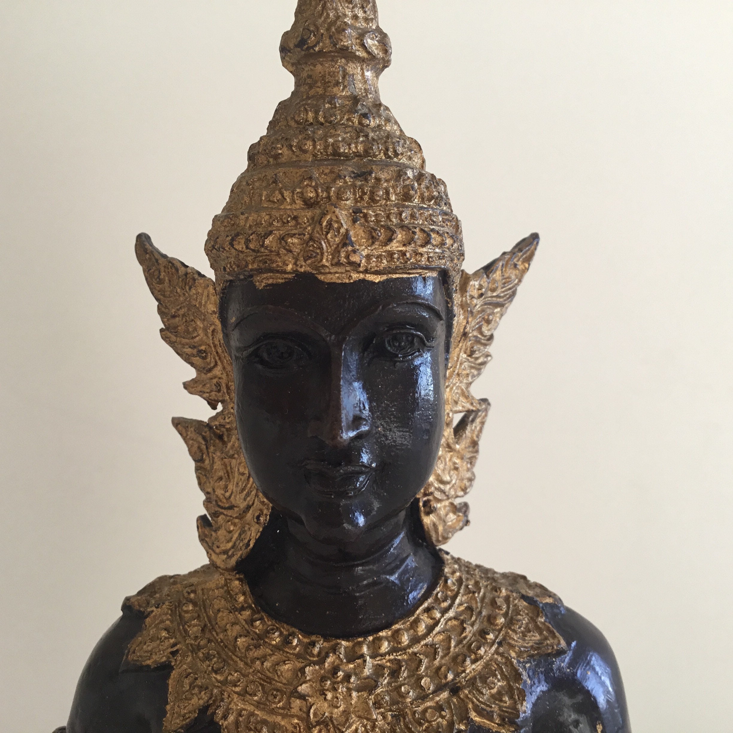 Vintage Bronze Sculpture | Theppanom Sacred Angel 1950s, Thai Protector Deity Statue — photo 7 of 9